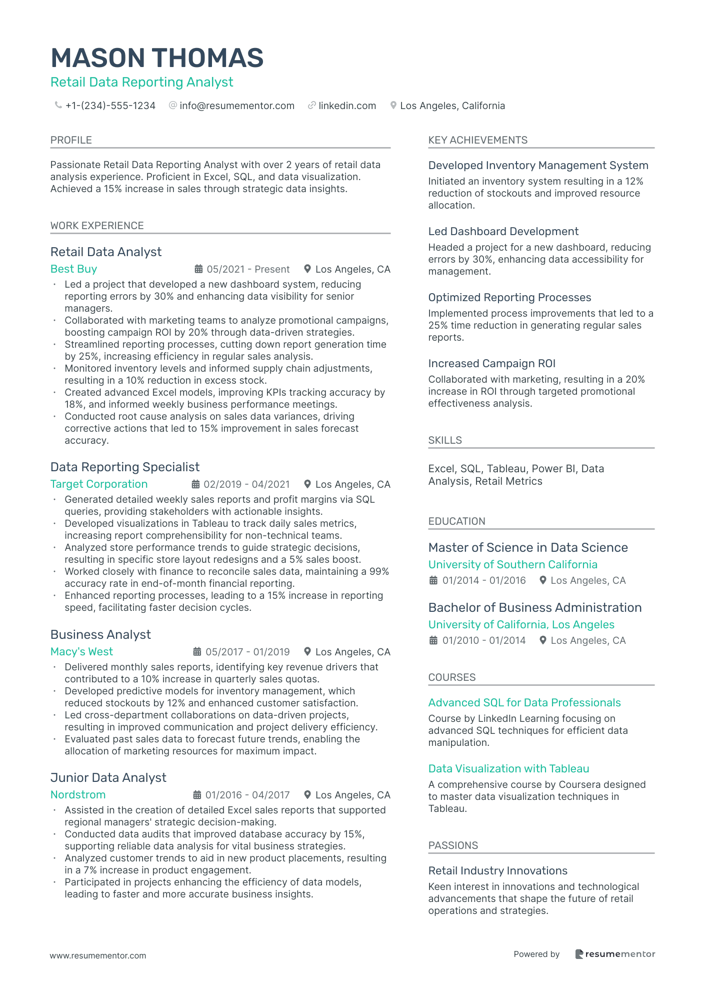 Retail Data Reporting Analyst