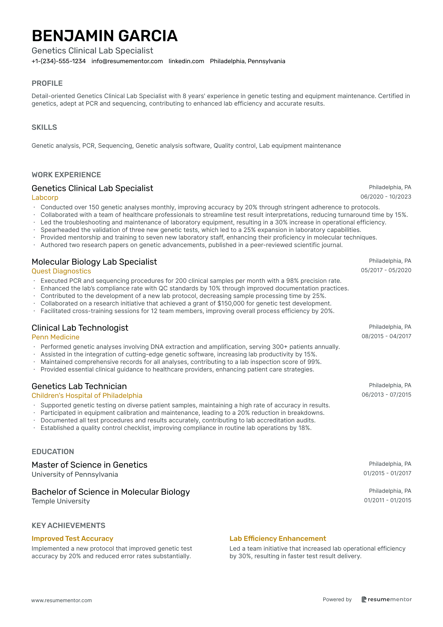 Genetics Clinical Lab Specialist