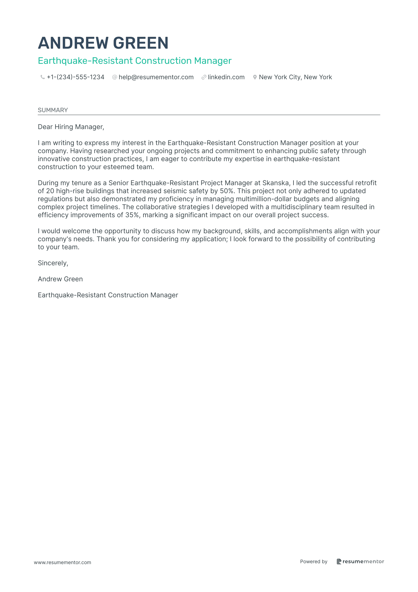 Earthquake Resistant Construction Manager