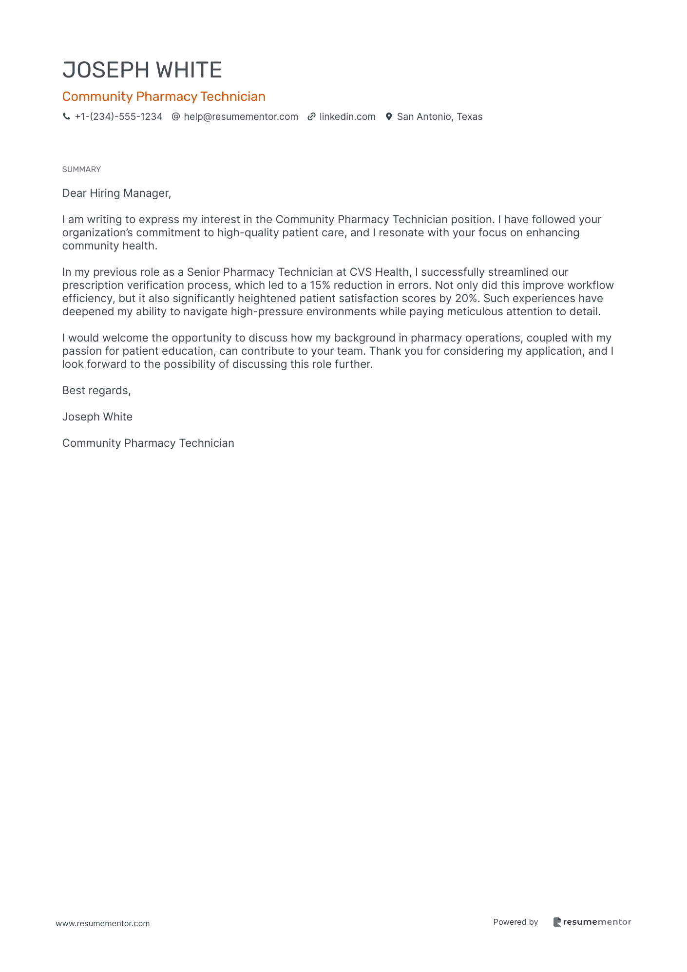 Community Pharmacy Technician