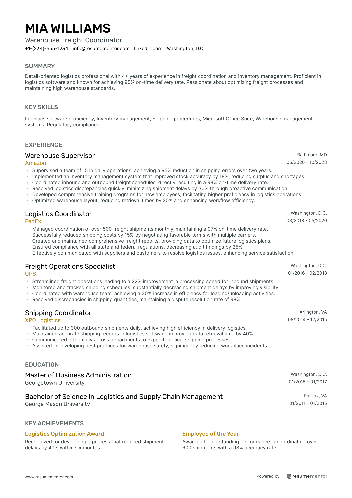 Warehouse Freight Coordinator
