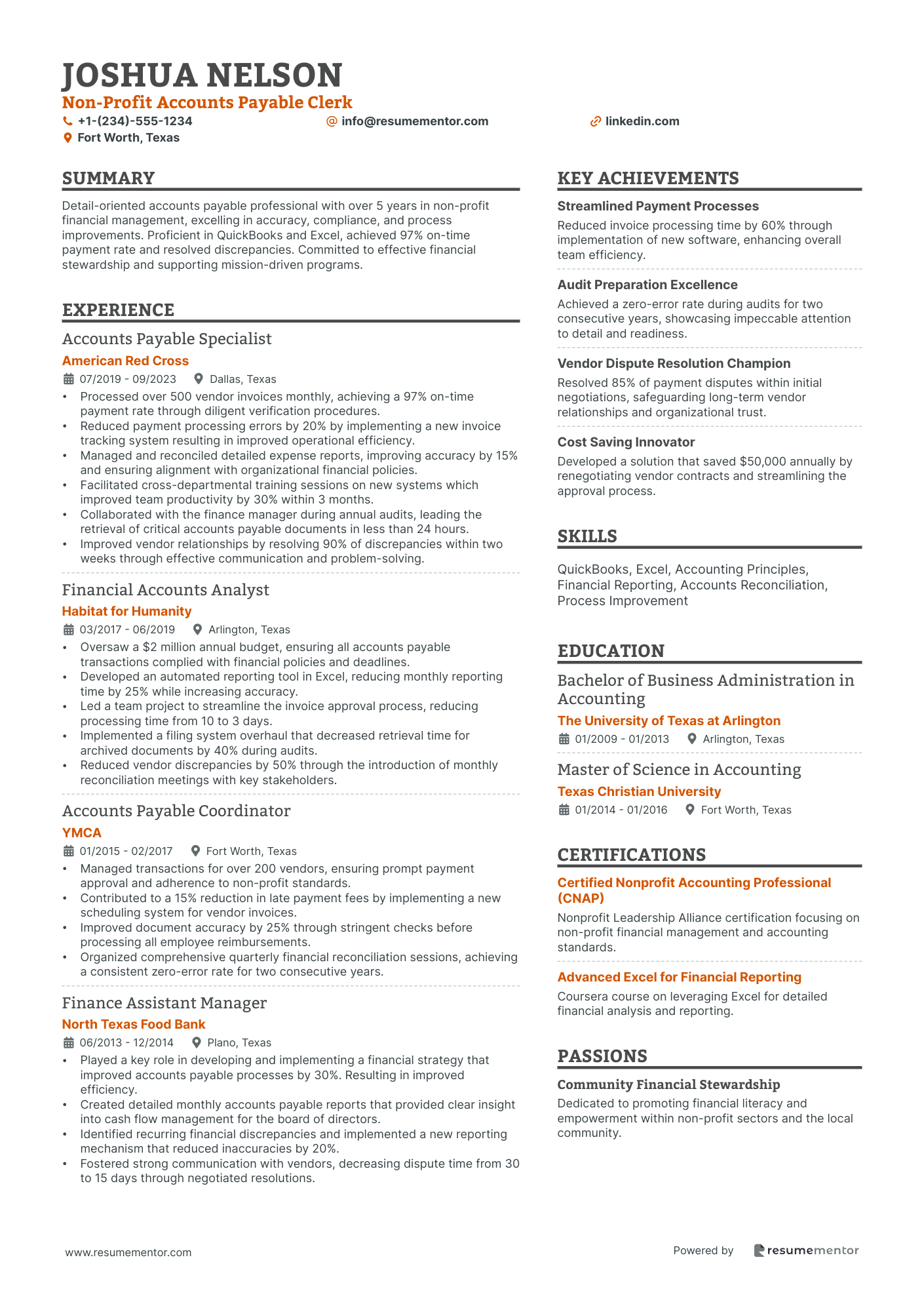 Non Profit Accounts Payable Clerk