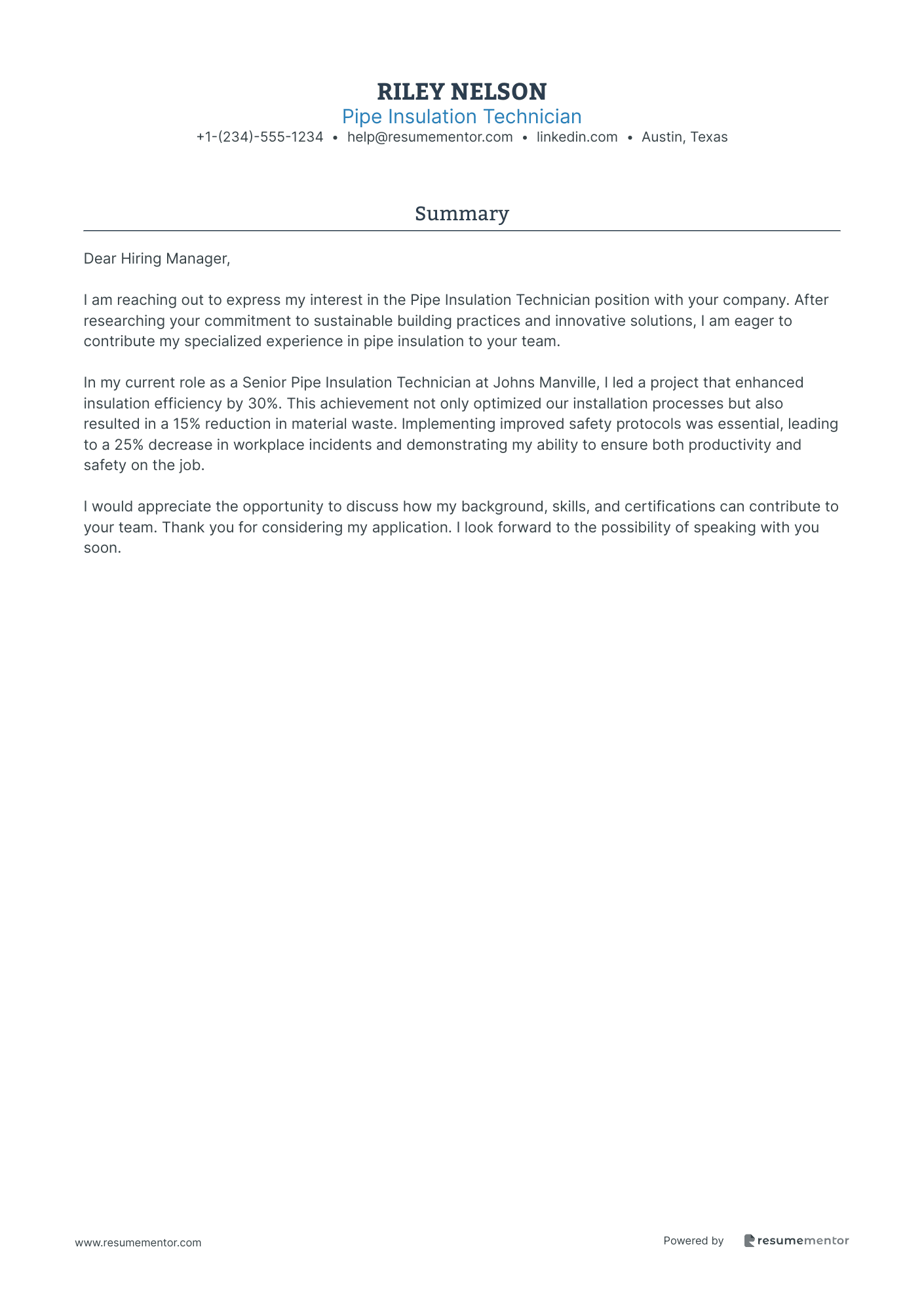 Pipe Insulation Technician