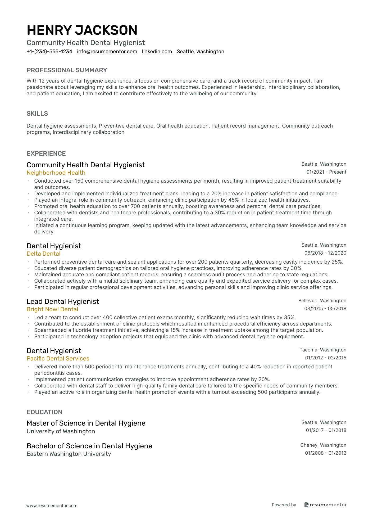 Community Health Dental Hygienist