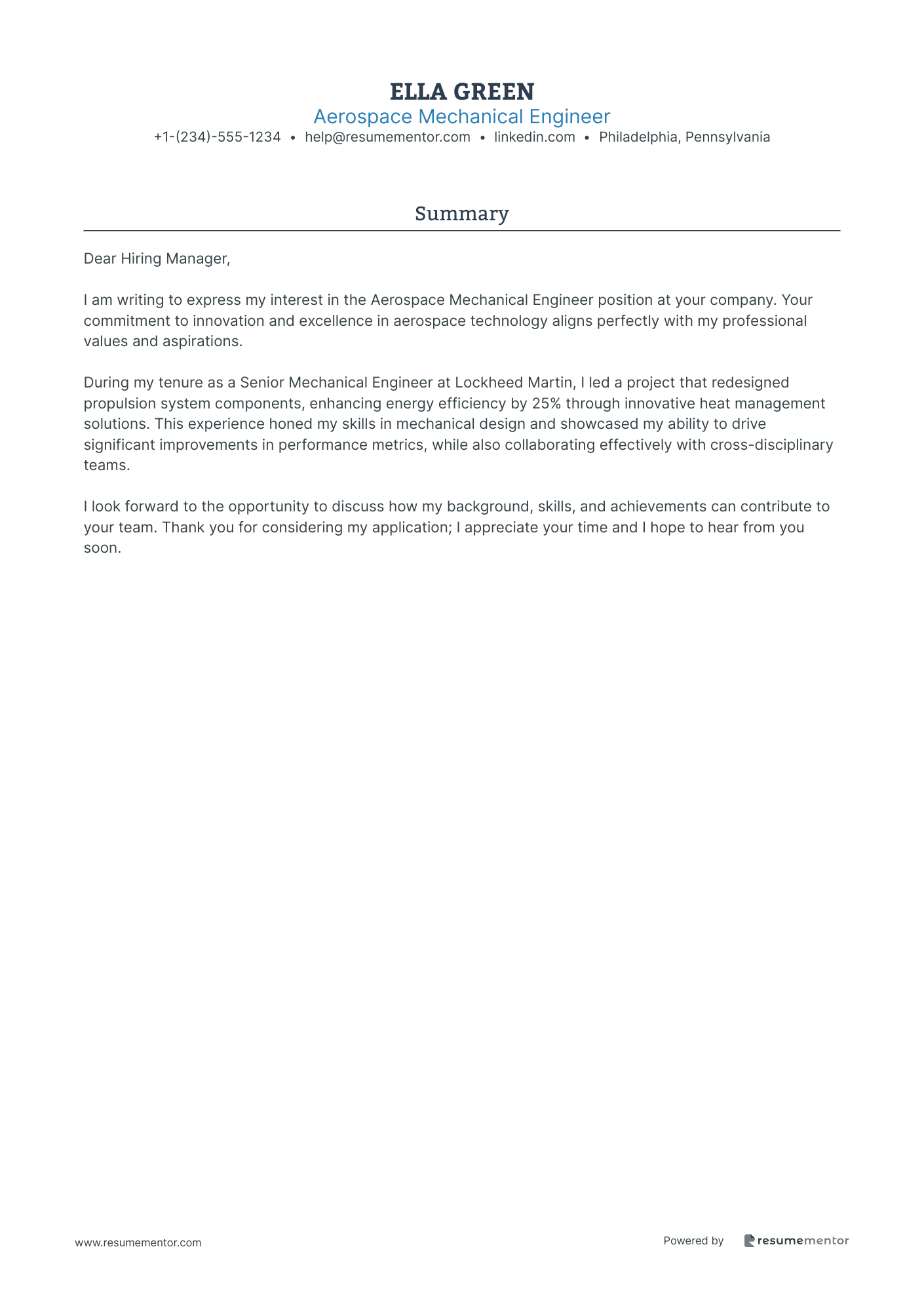 Aerospace Mechanical Engineer