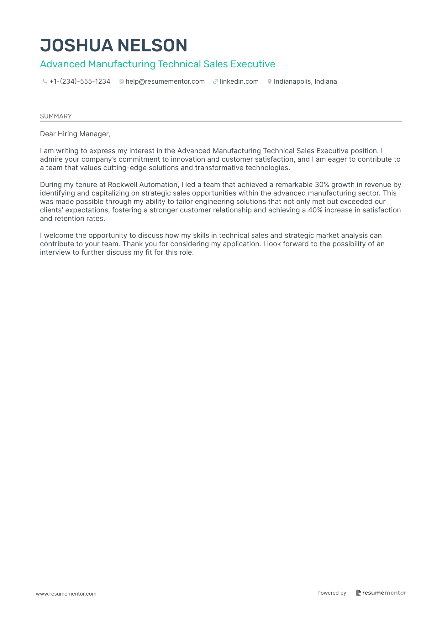 Advanced Manufacturing Technical Sales Executives