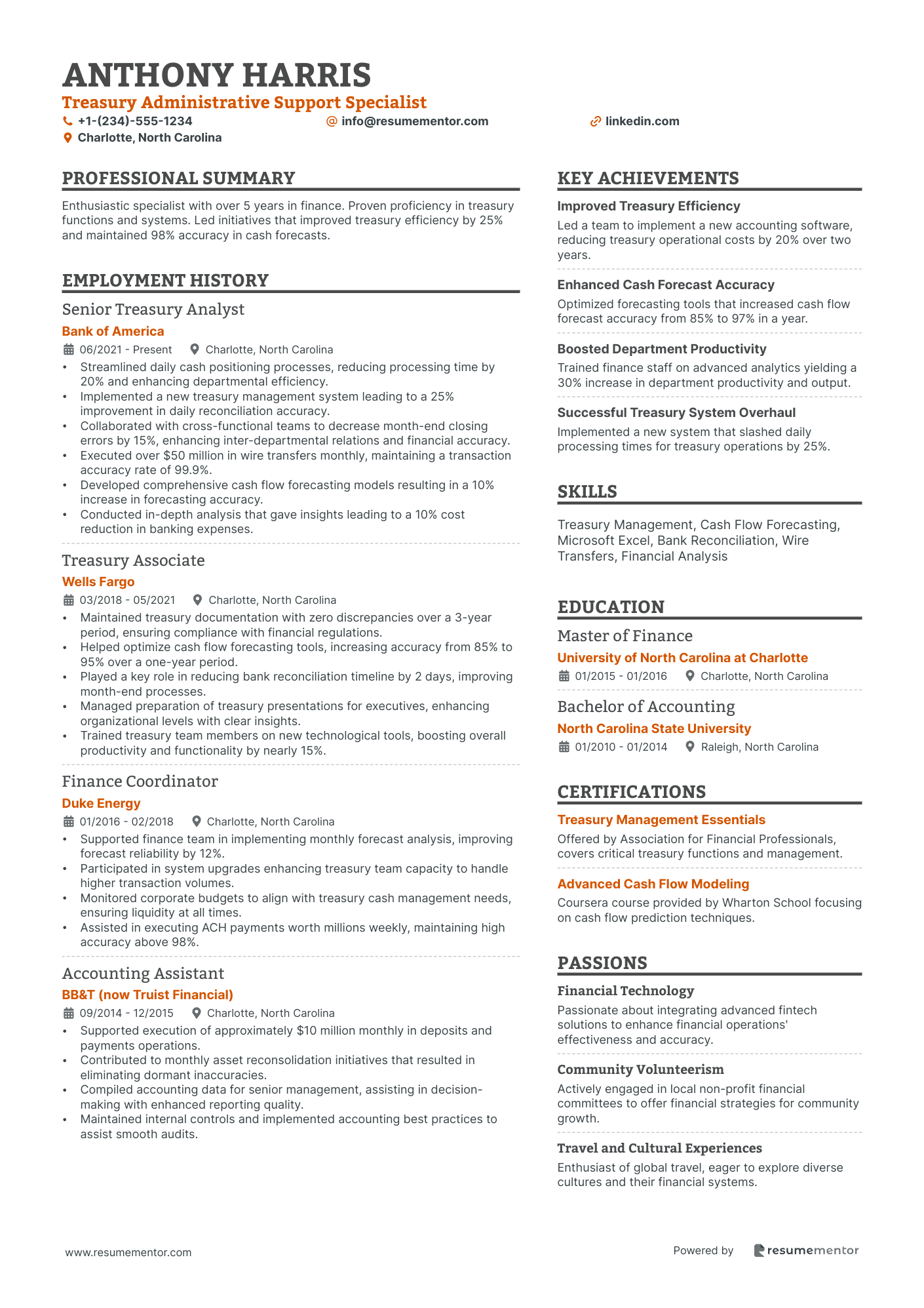 Treasury Administrative Support Specialist