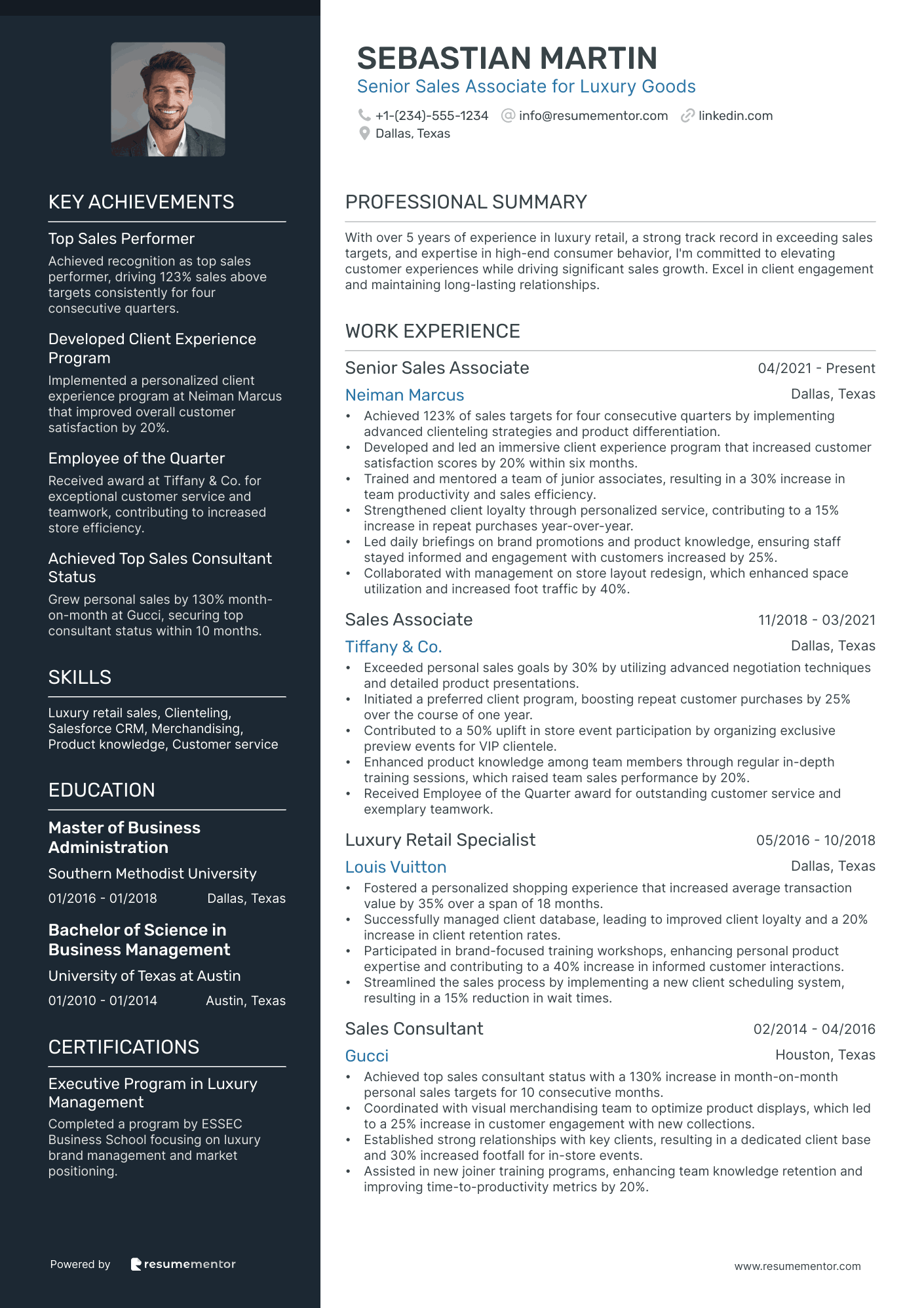 Senior Sales Associate for Luxury Goods