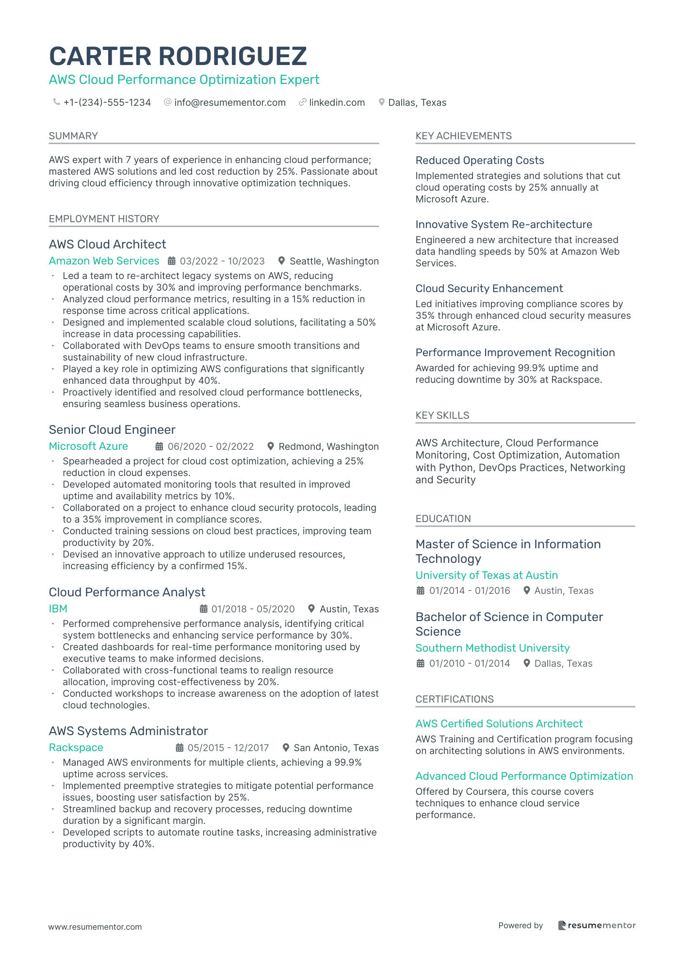 AWS Cloud Performance Optimization Expert