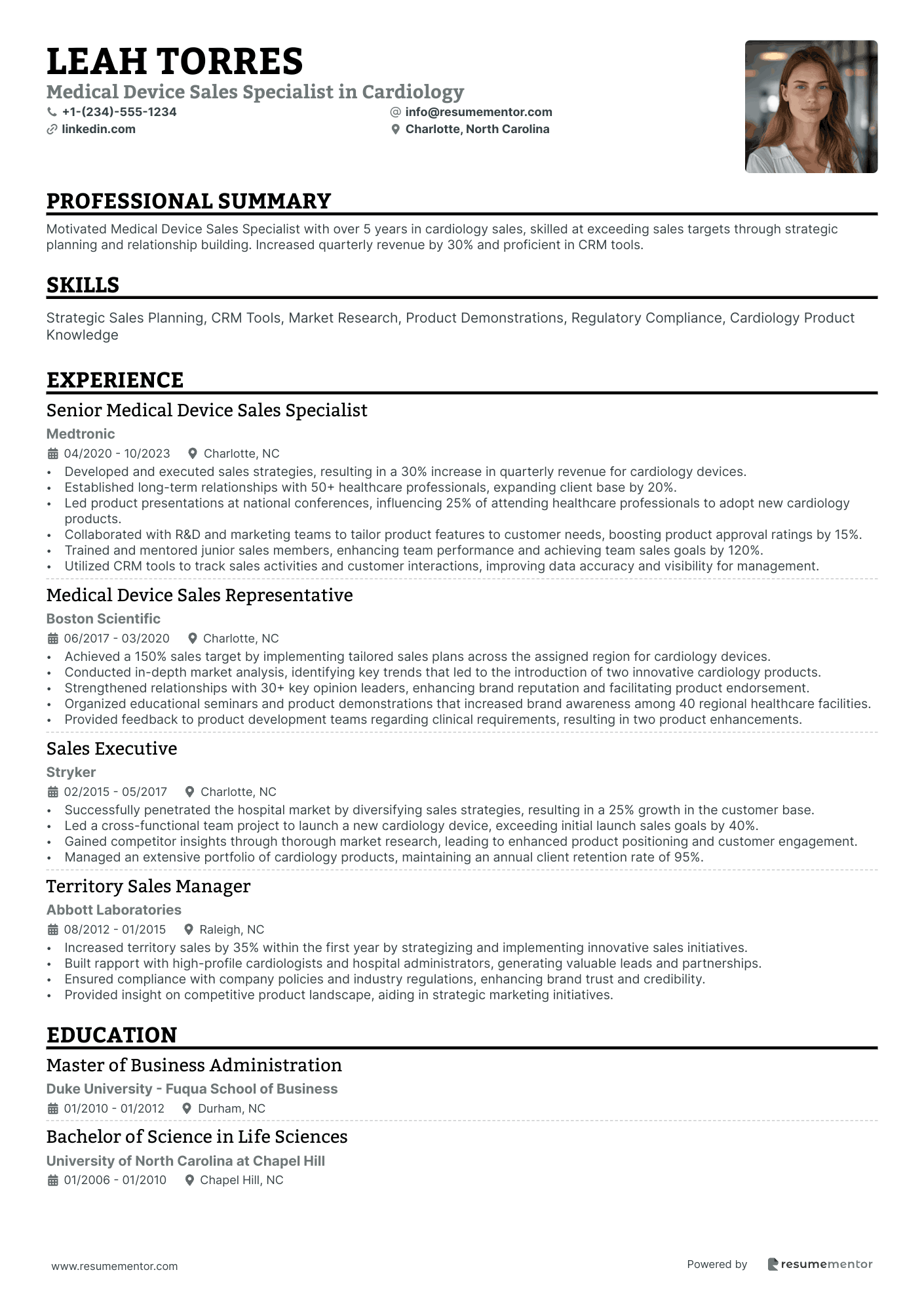Medical Device Sales Specialist in Cardiology
