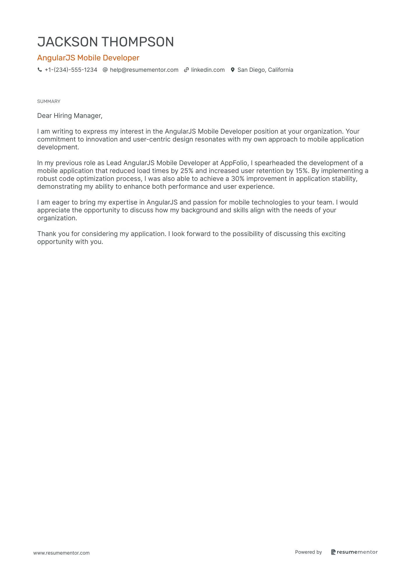 AngularJS Mobile Developer