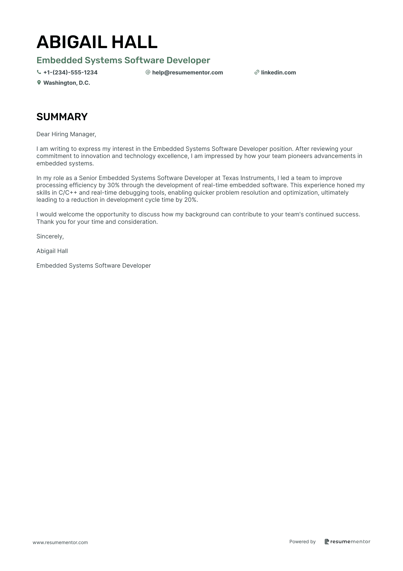 Embedded Systems Software Developer