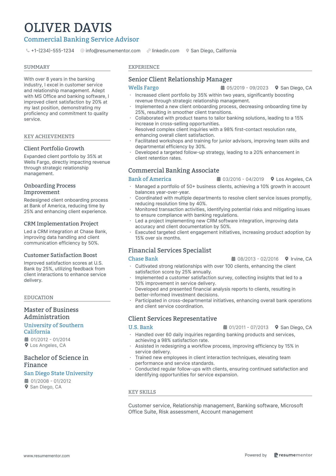 Commercial Banking Service Advisor