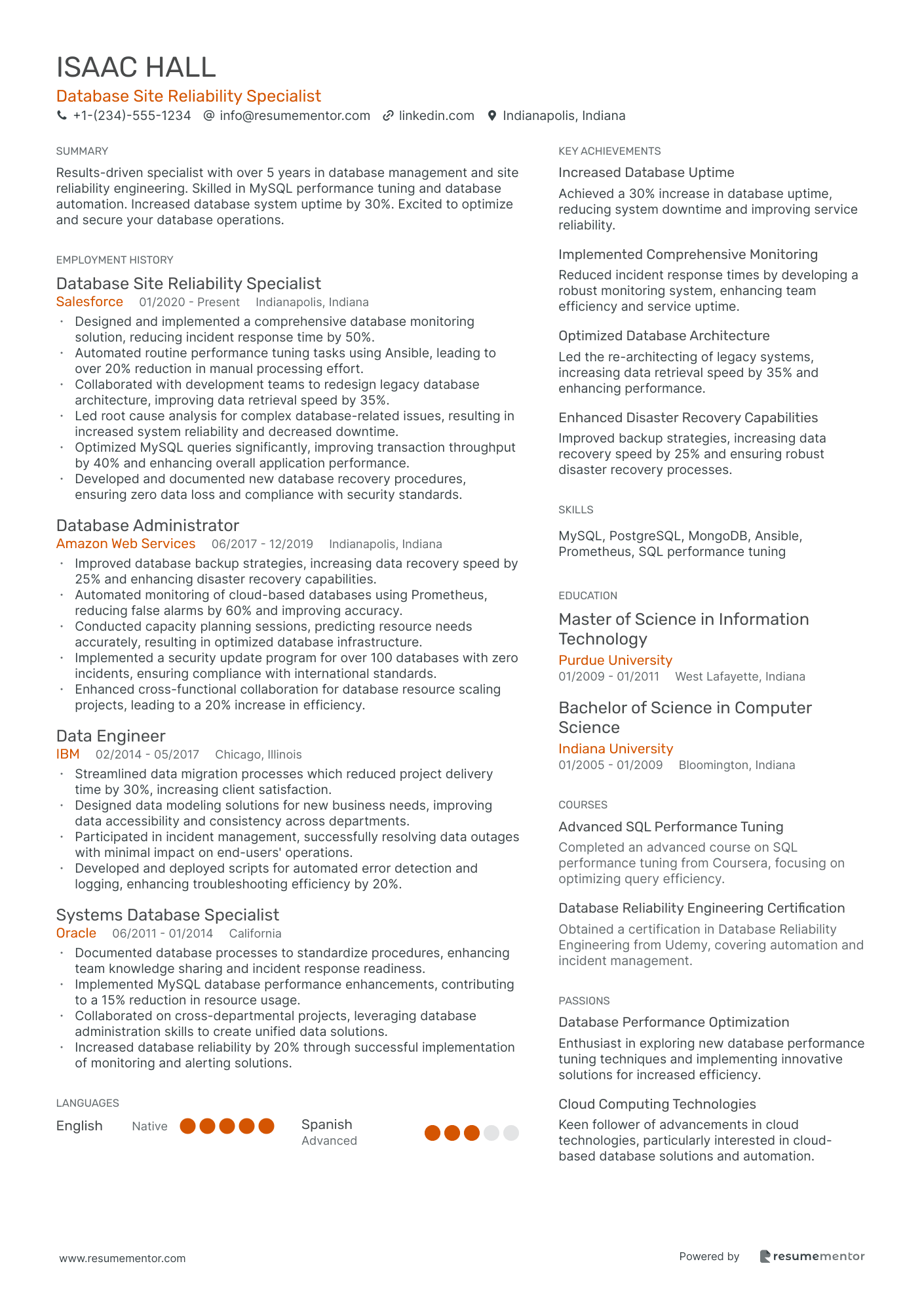 Database Site Reliability Specialist