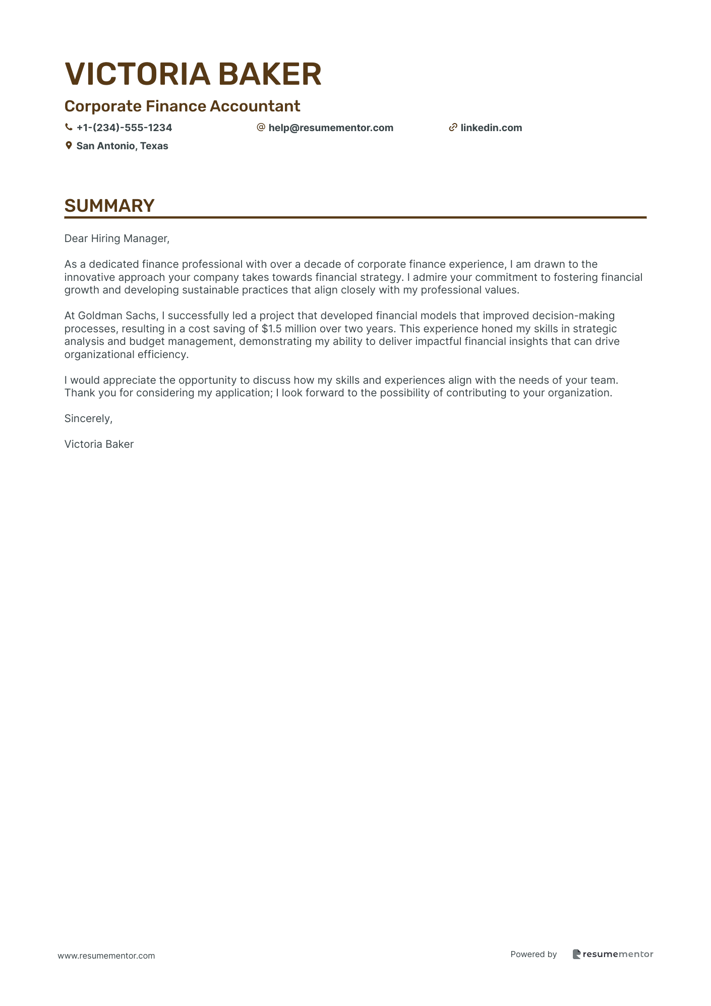 Corporate Finance Accountant