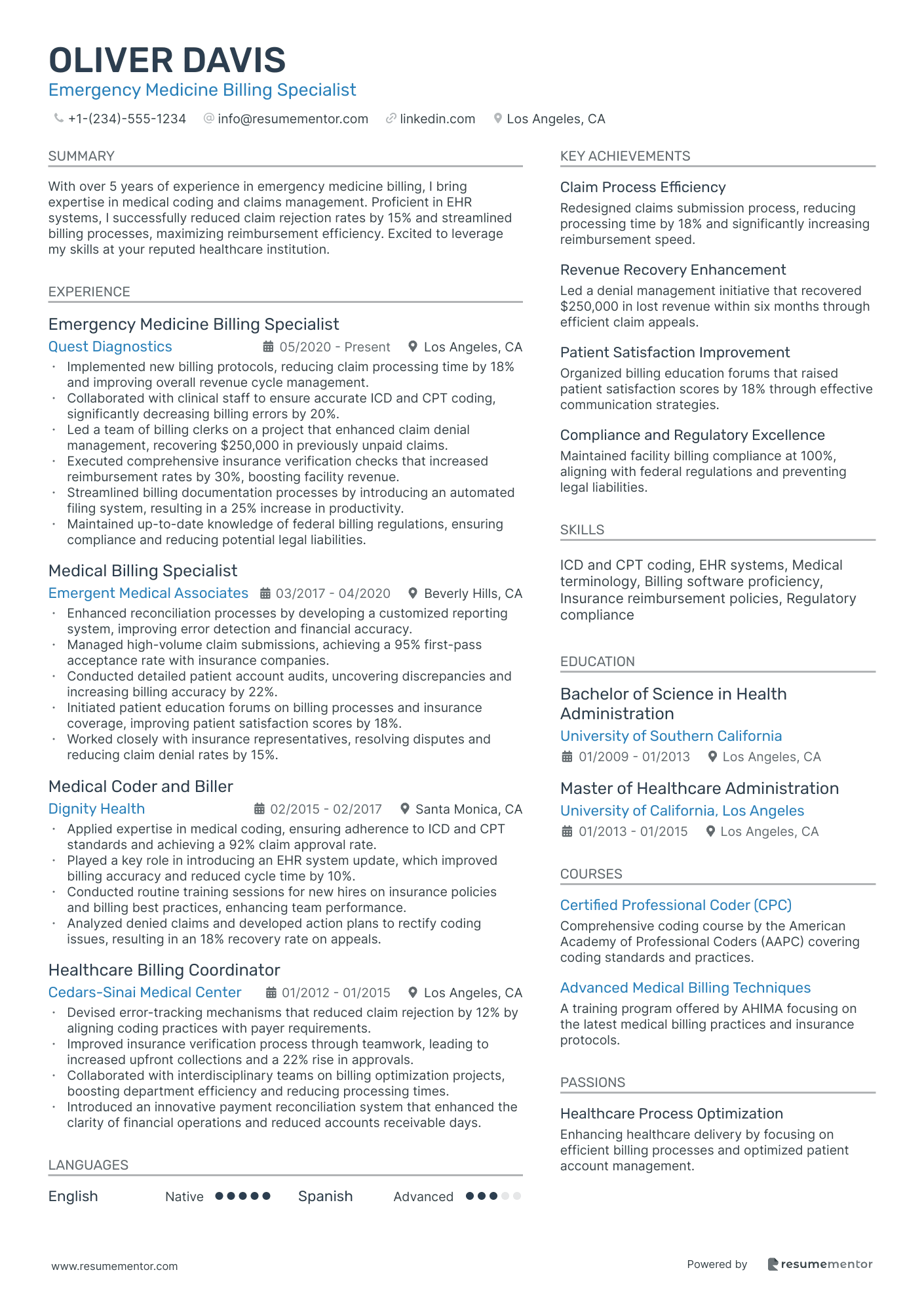 Emergency Medicine Billing Specialist
