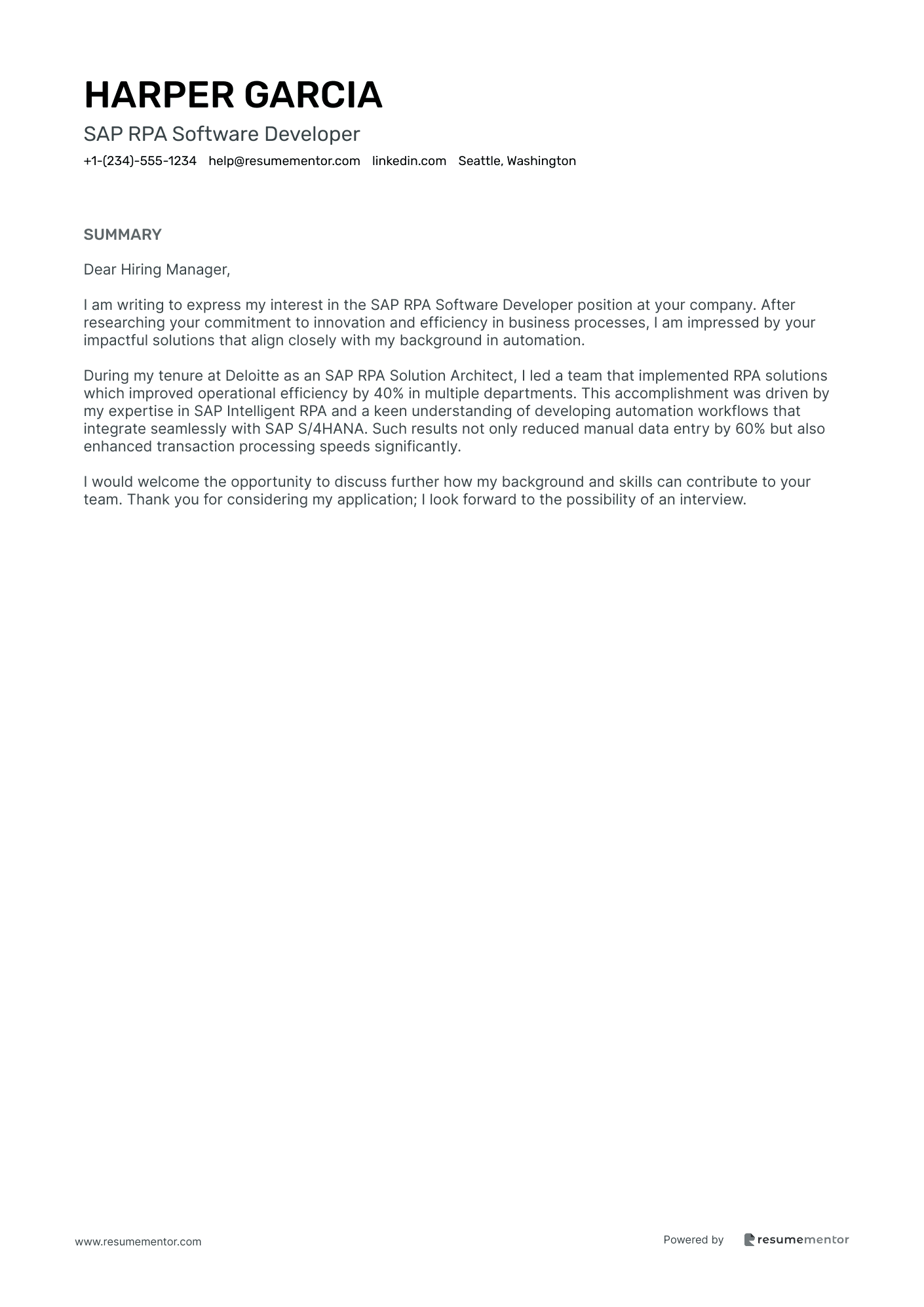SAP RPA Software Developer