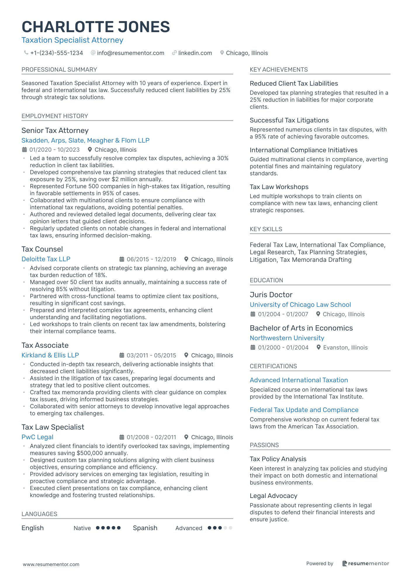 Taxation Specialist Attorney