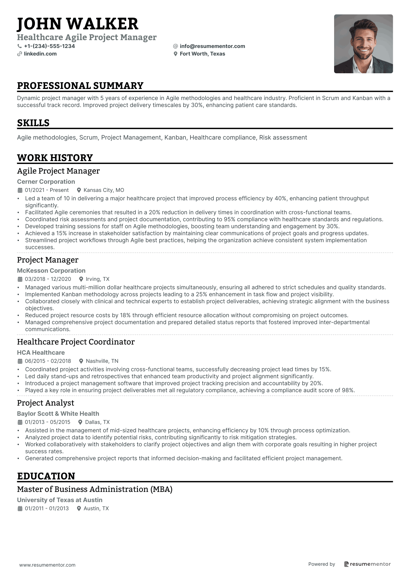 Healthcare Agile Project Manager