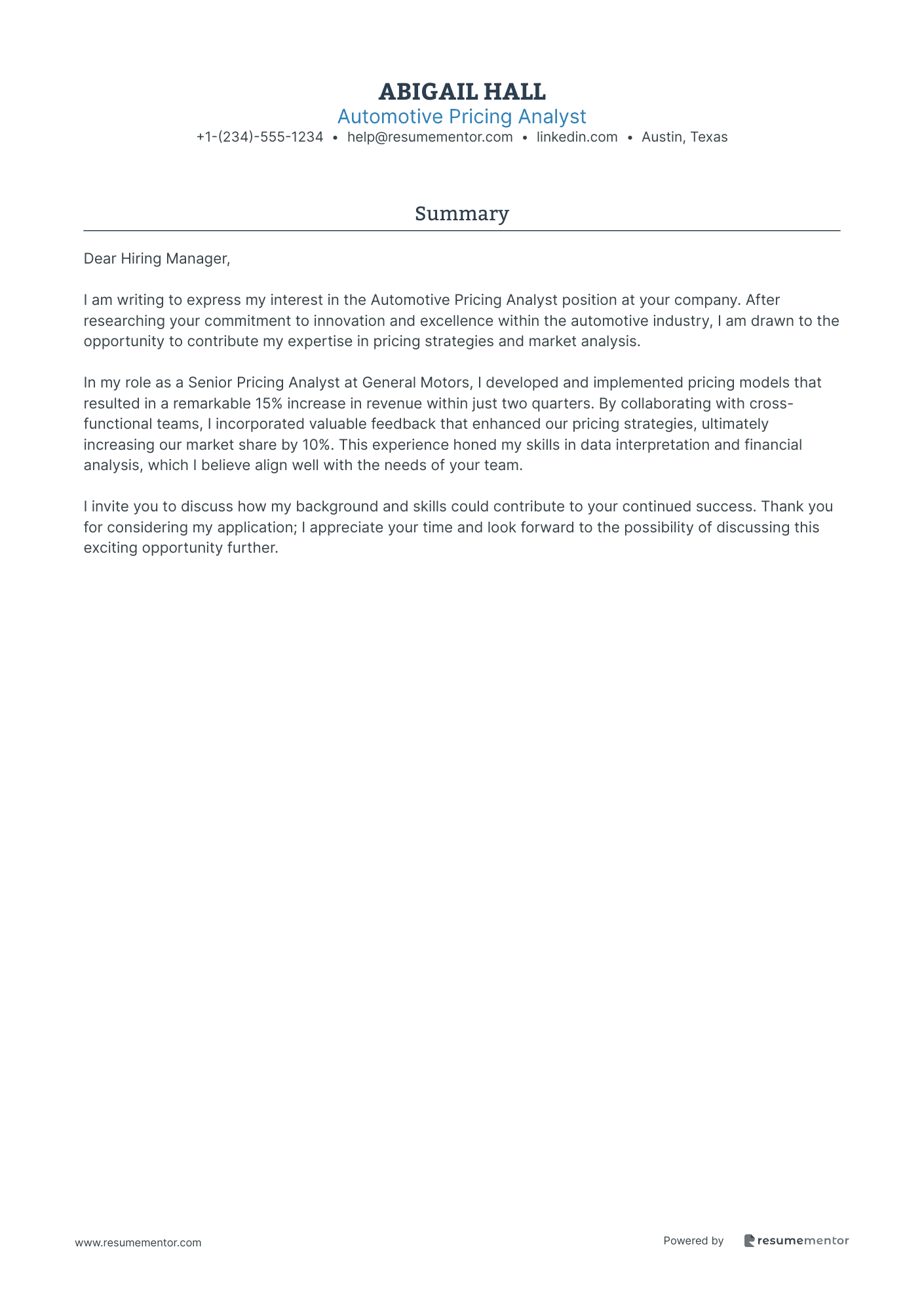 Automotive Pricing Analyst