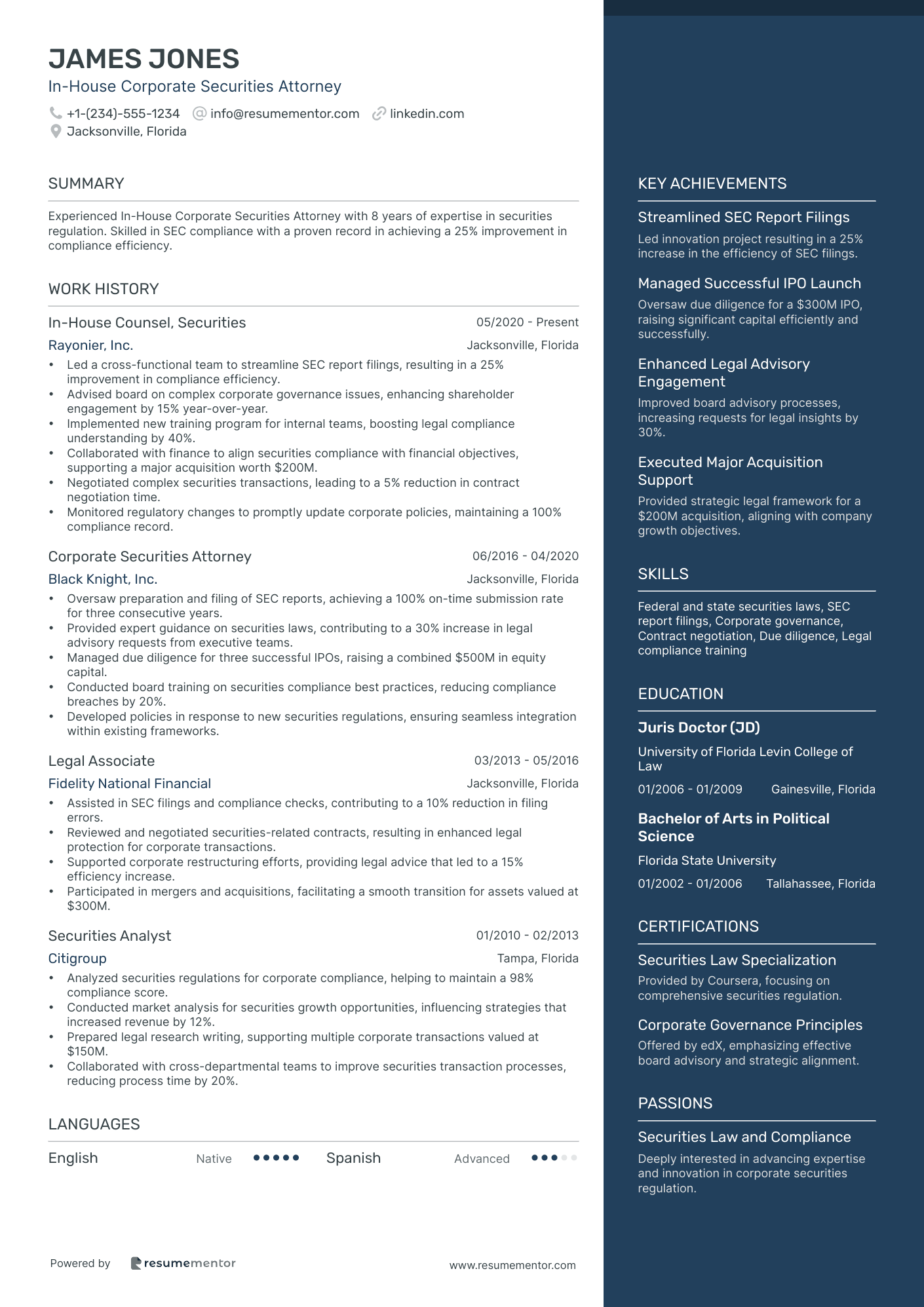 In House Corporate Securities Attorney