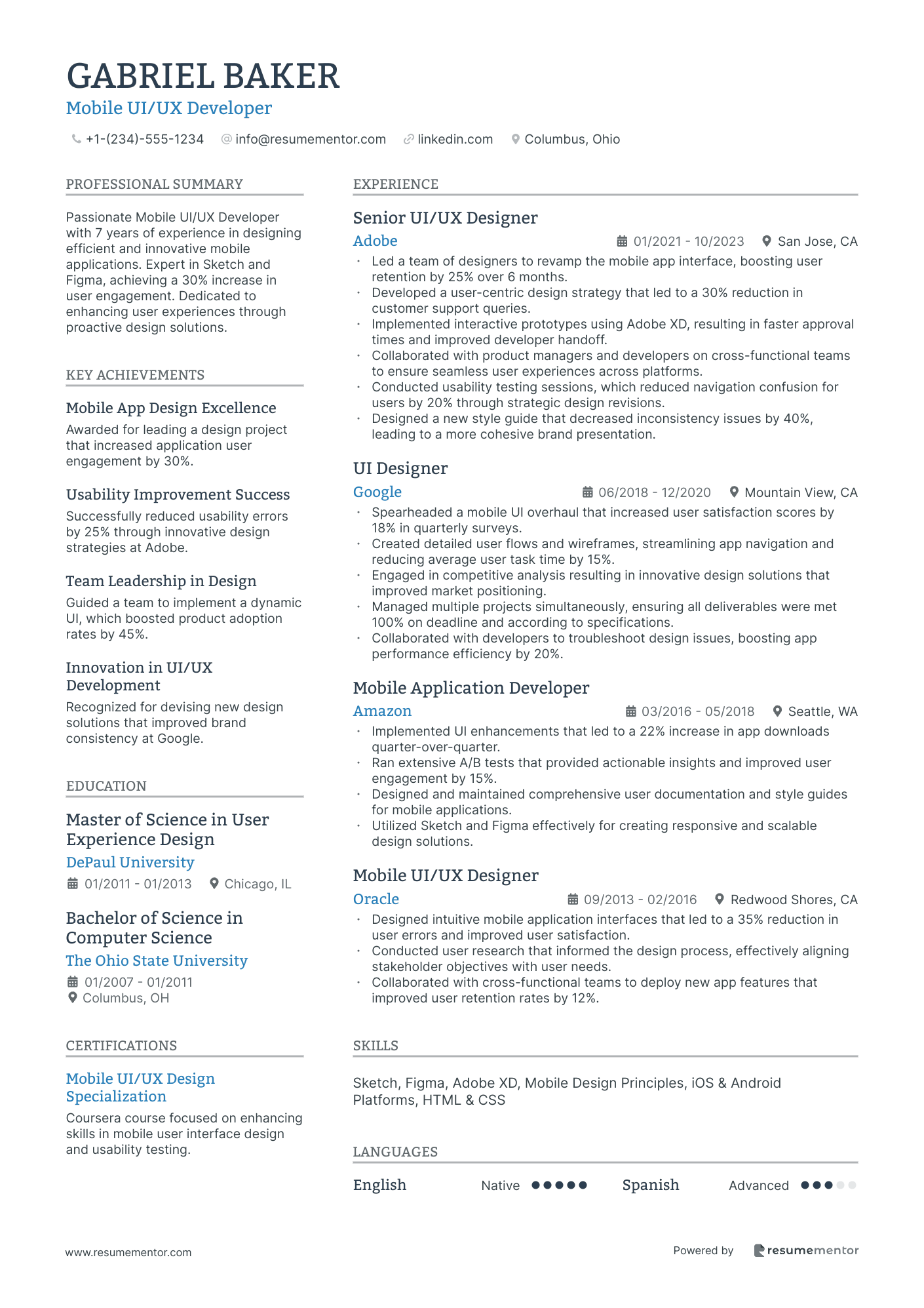 Mobile UI/UX Developer