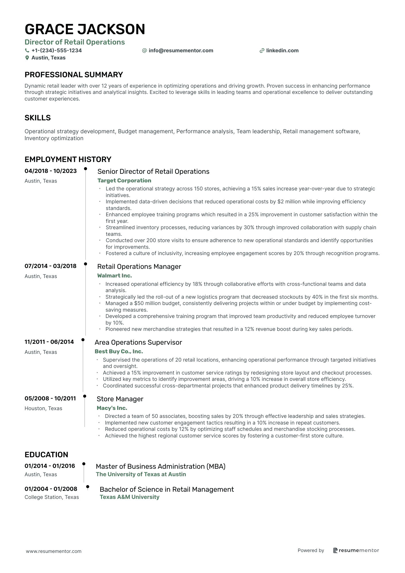 Director of Retail Operations