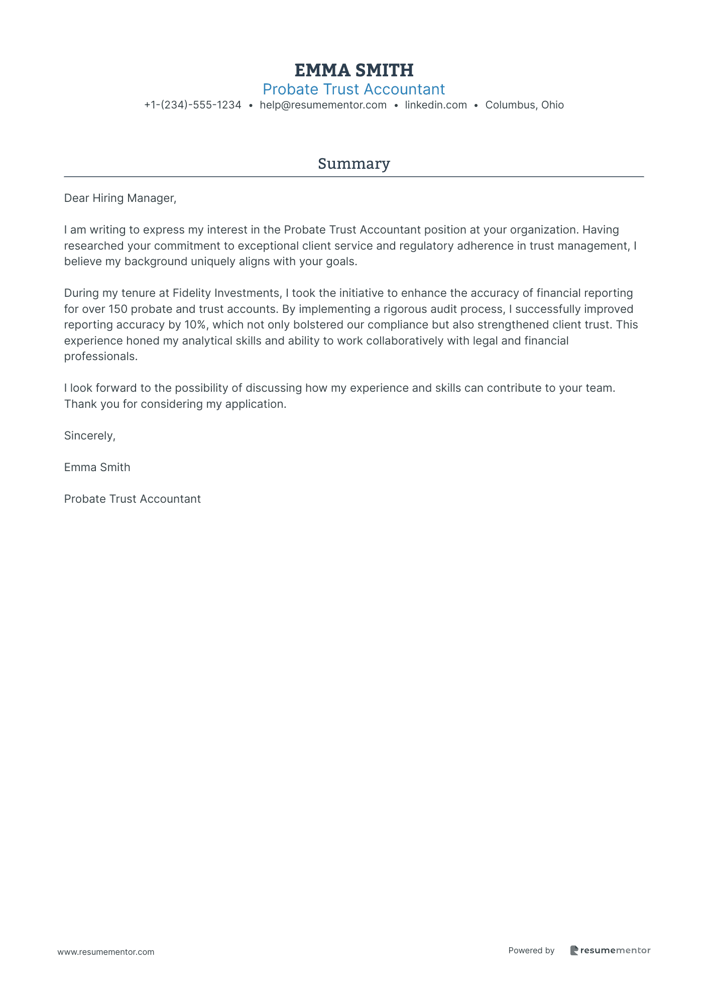 Probate Trust Accountant