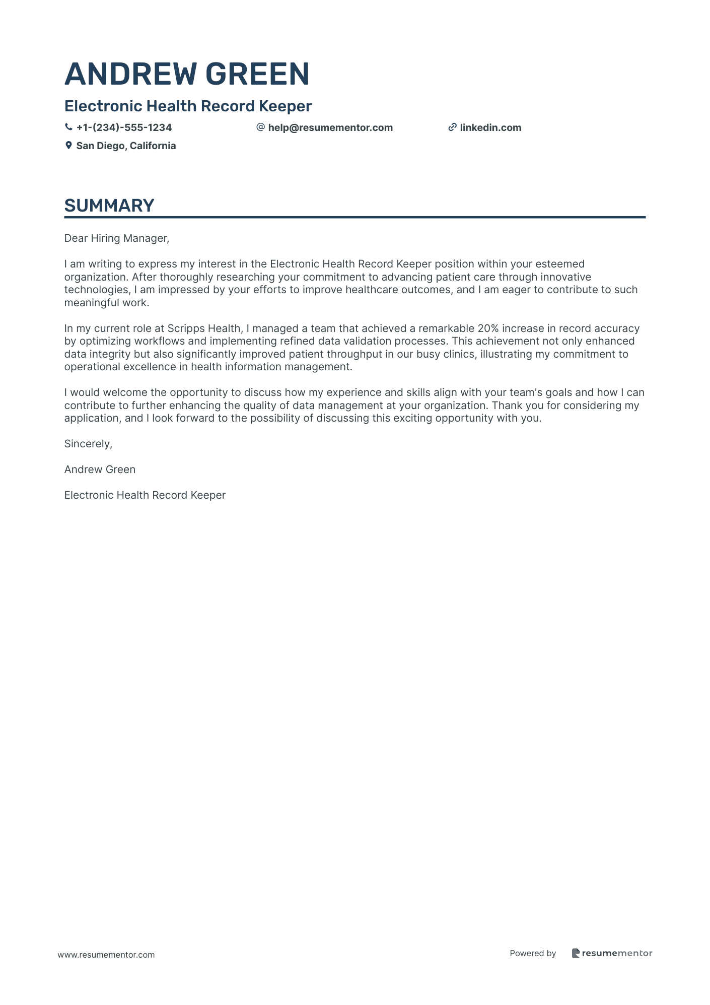 Electronic Health Record Keeper