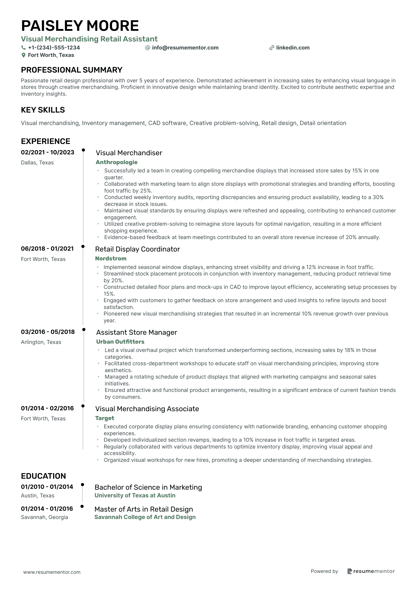 Visual Merchandising Retail Assistant