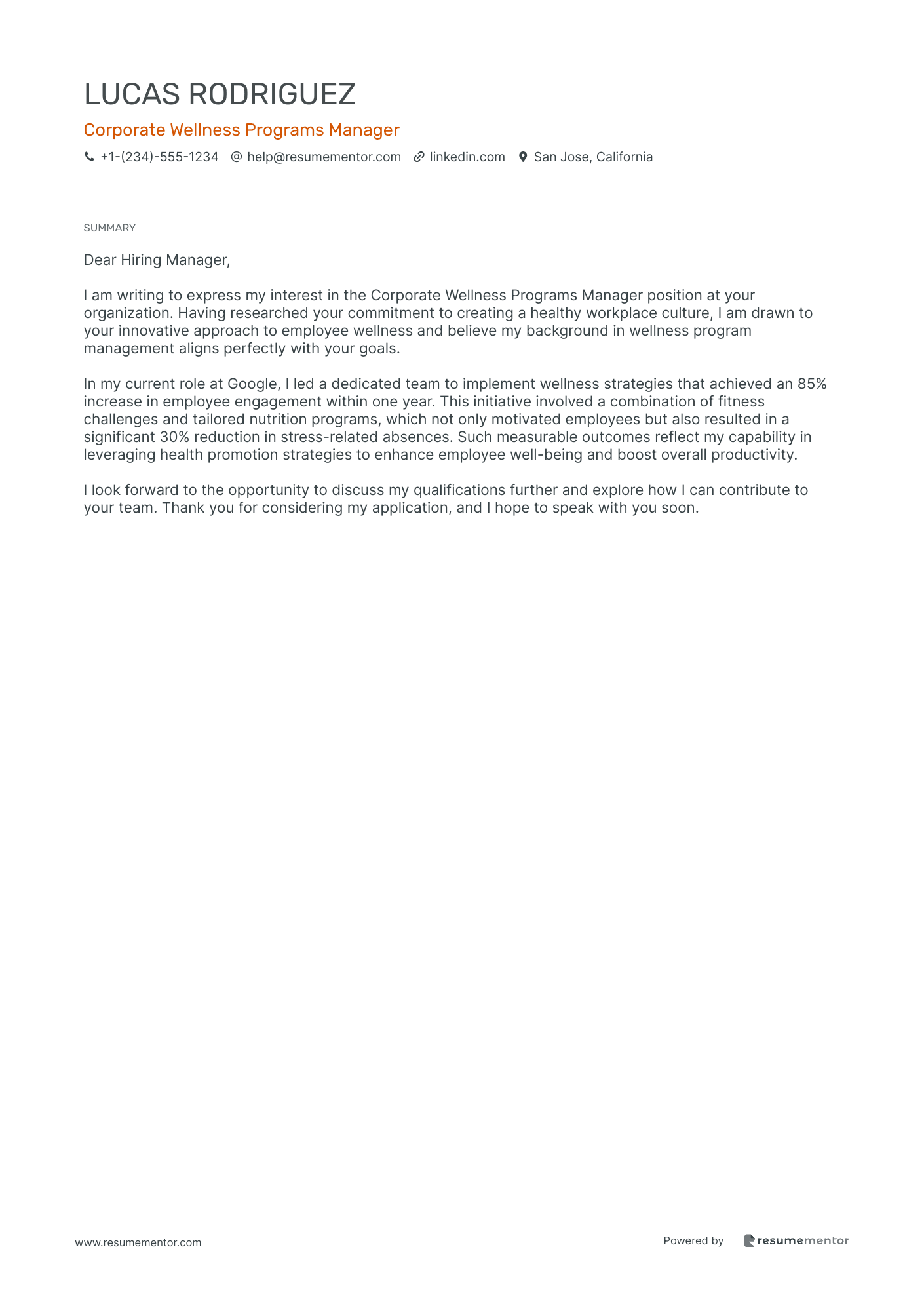 Corporate Wellness Programs Manager