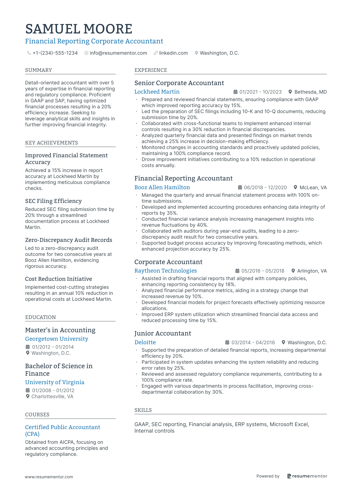 Financial Reporting Corporate Accountant