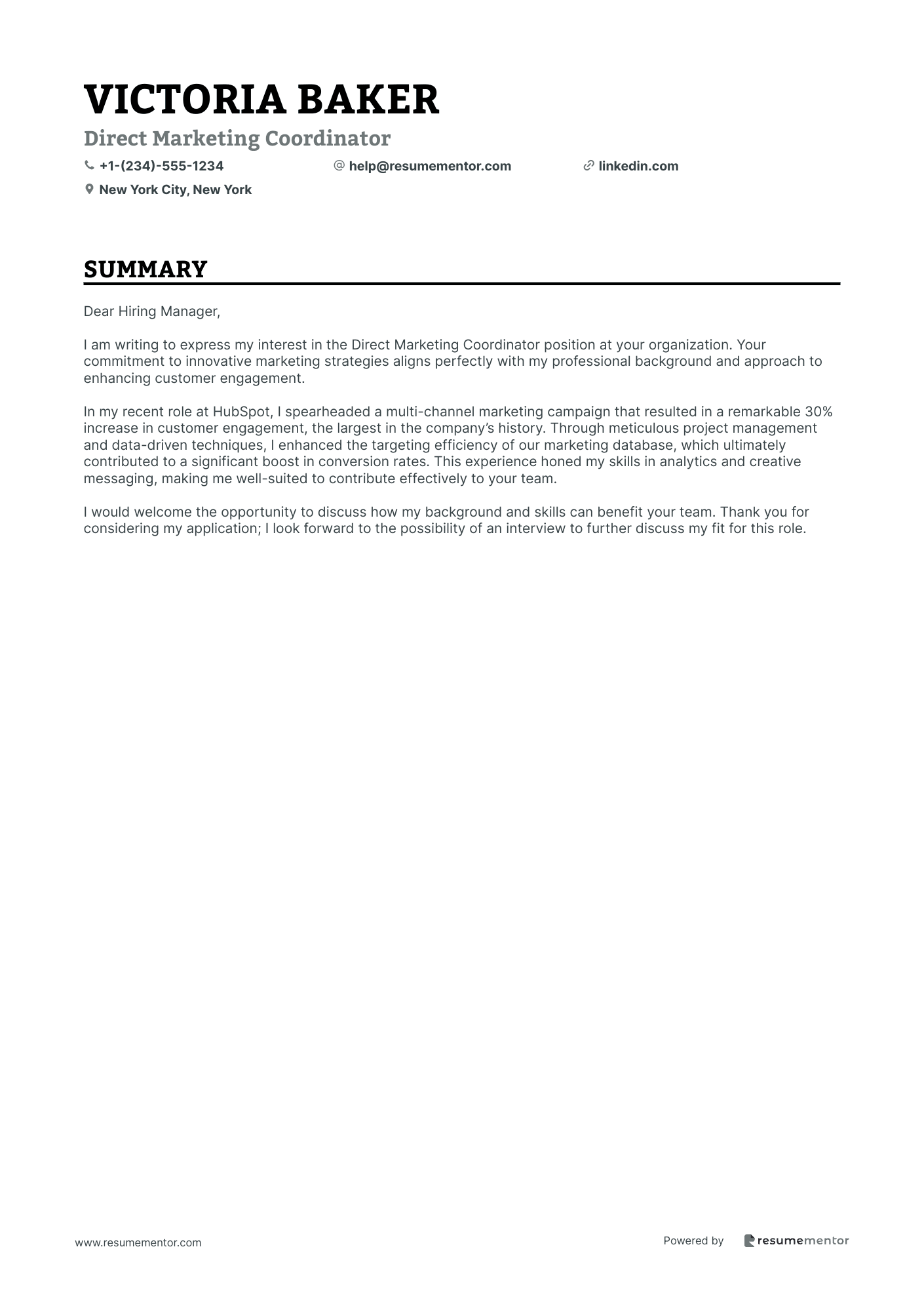 Direct Marketing Coordinator