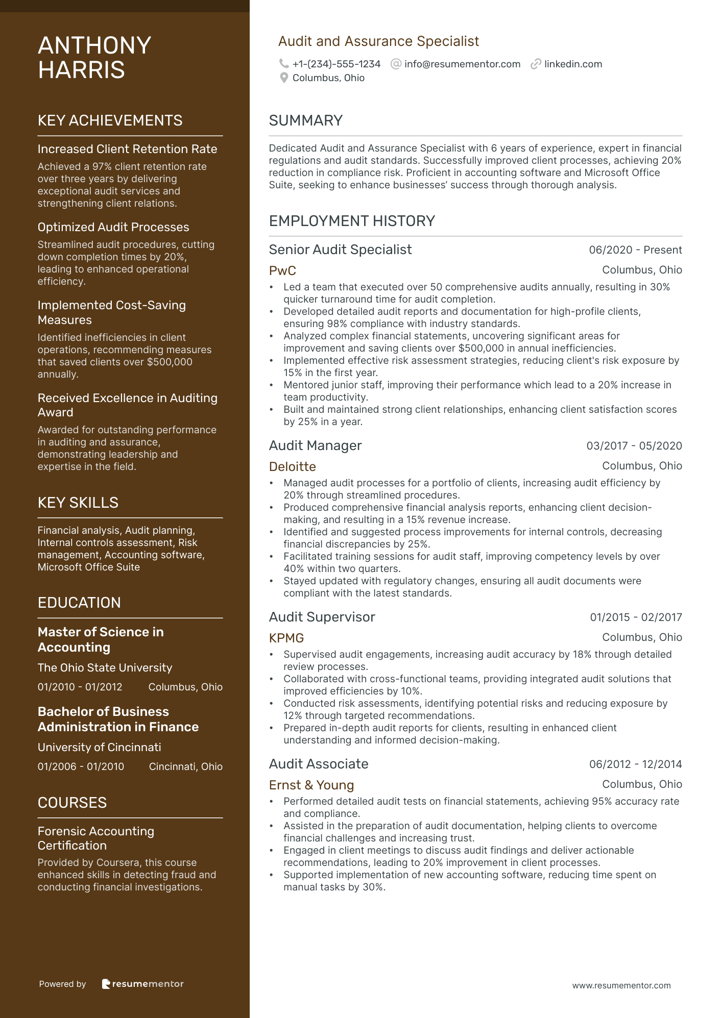 Audit and Assurance Specialist