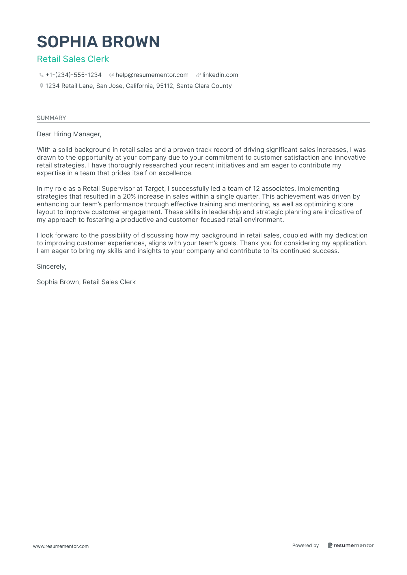 Retail Sales Clerk