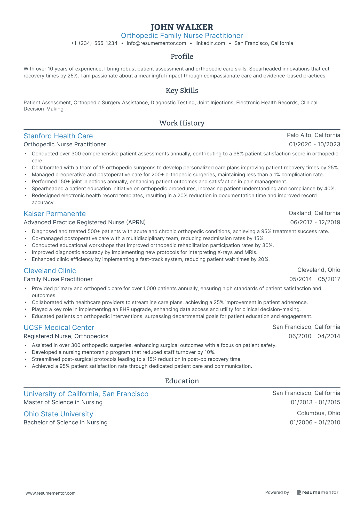 Orthopedic Family Nurse Practitioner