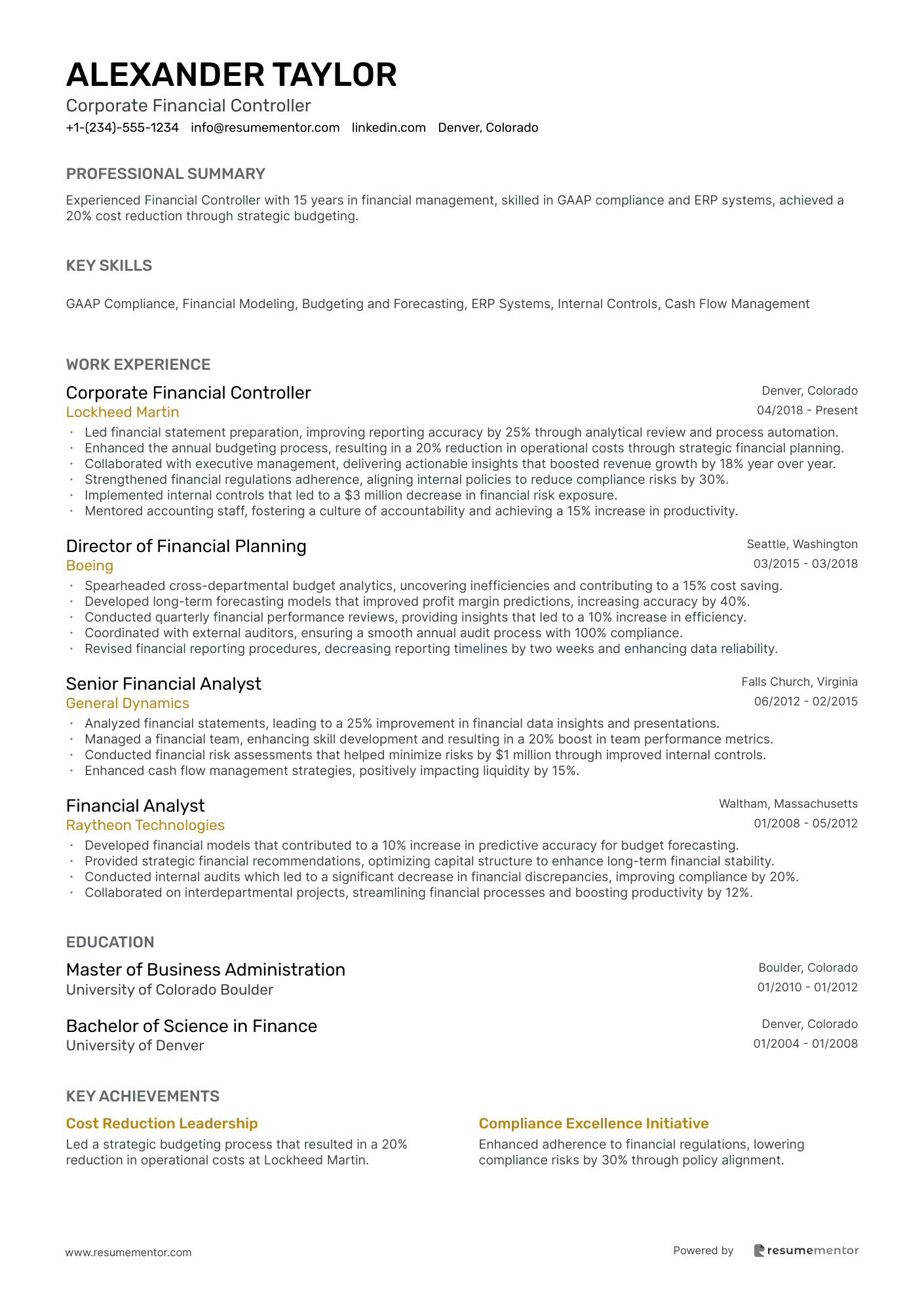 Corporate Financial Controller