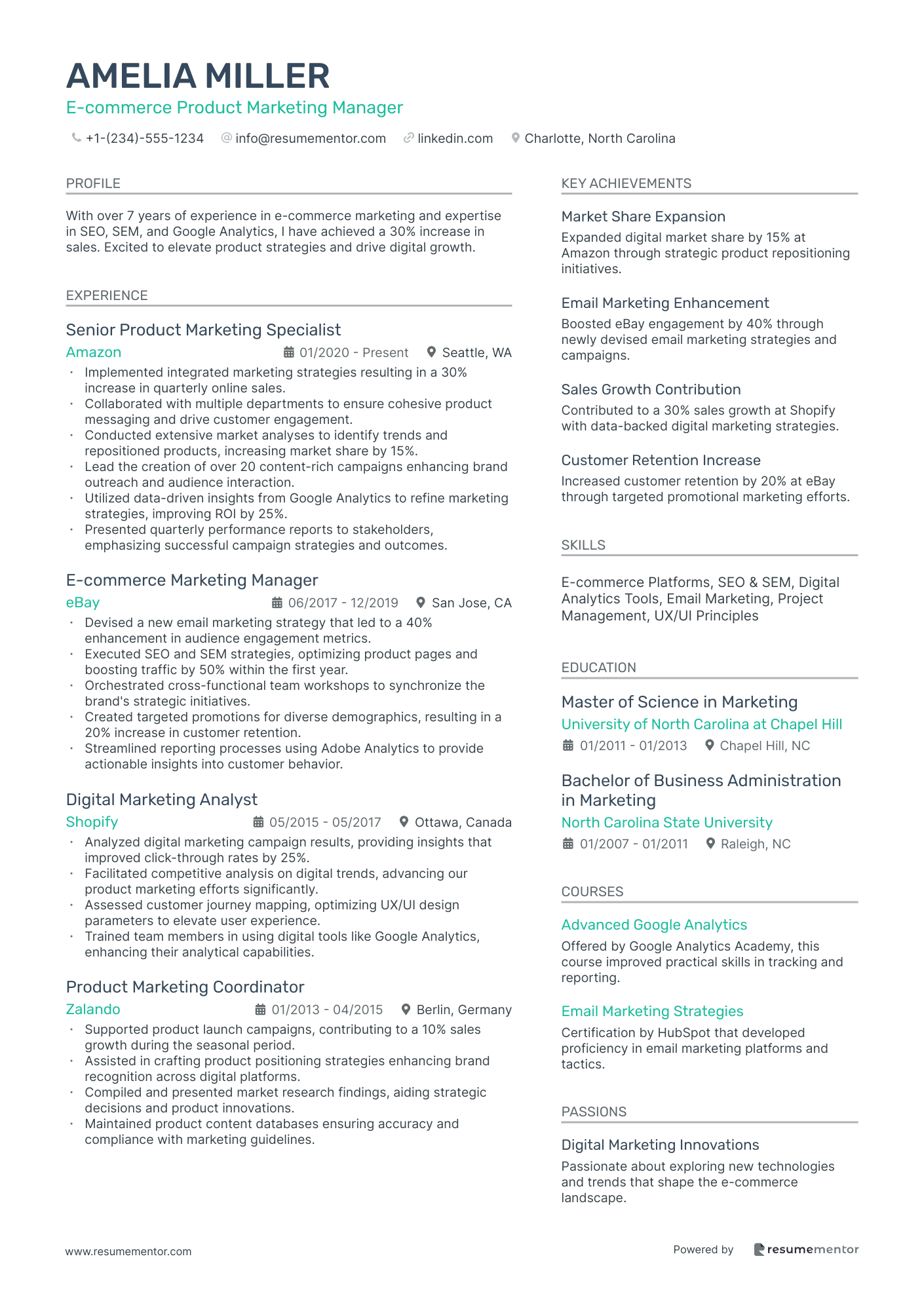 E commerce Product Marketing Manager