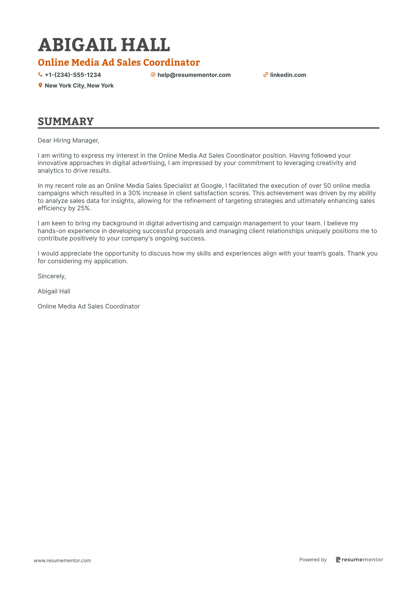 Online Media Ad Sales Coordinator