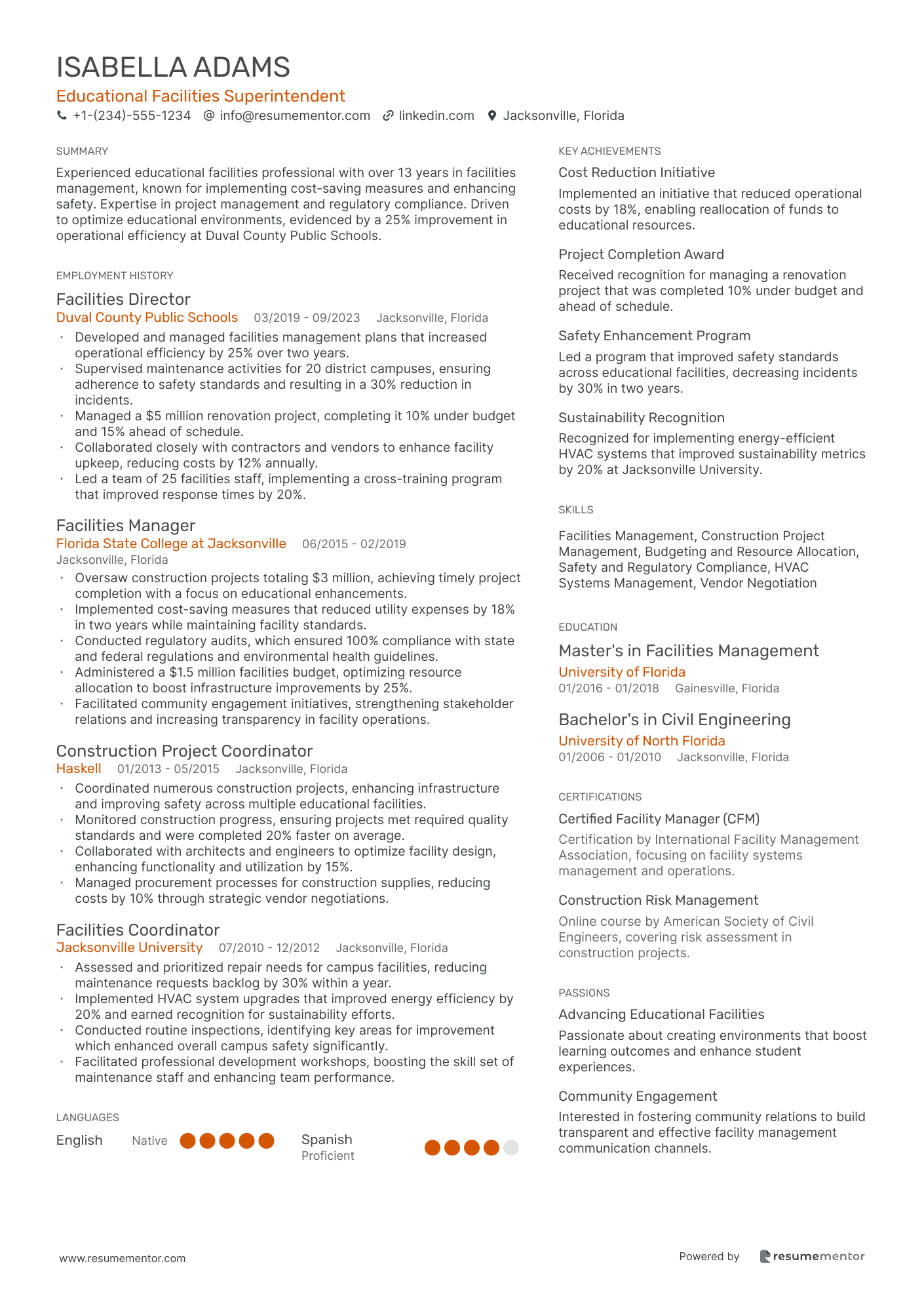 Educational Facilities Superintendent