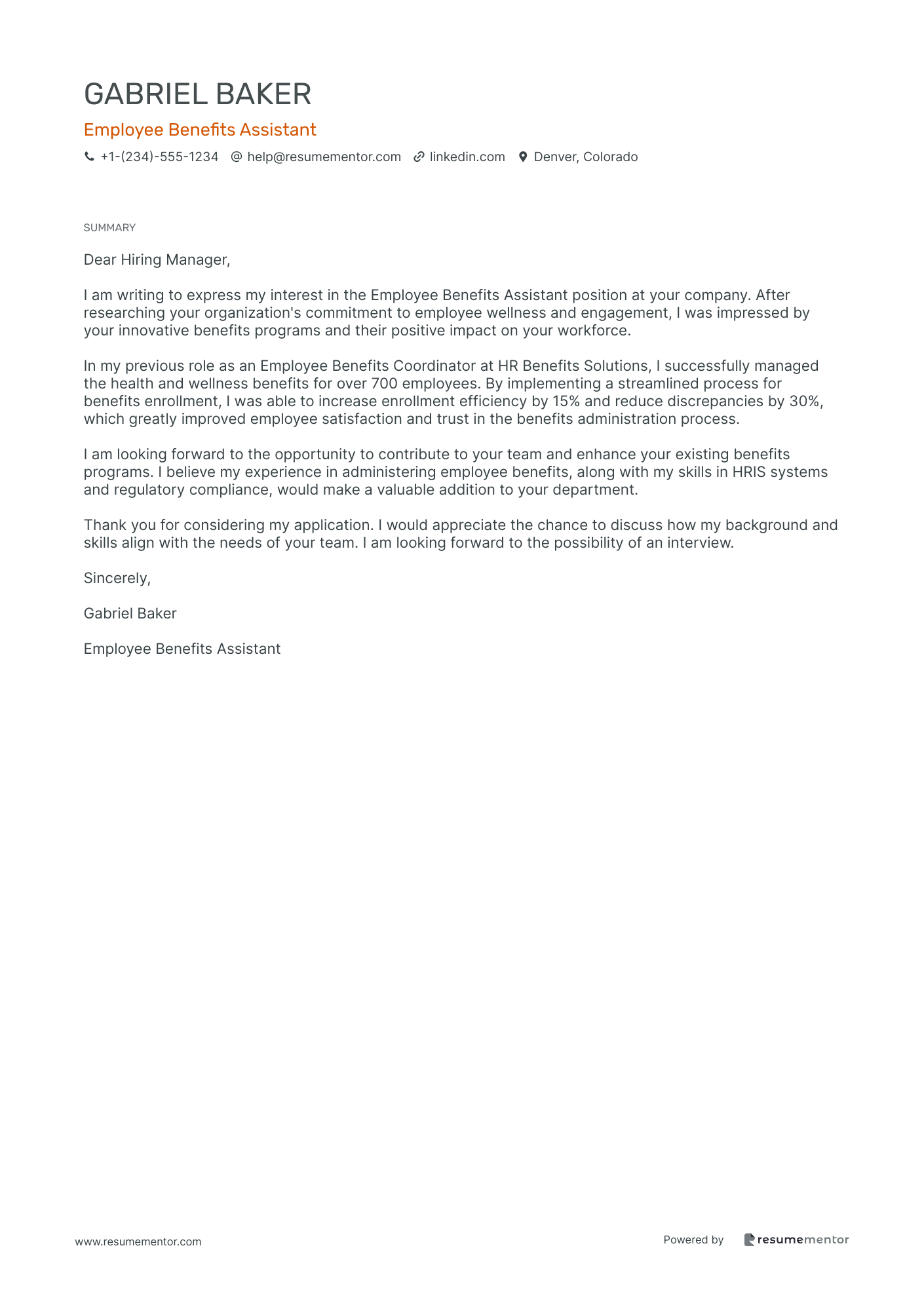 Employee Benefits Assistant