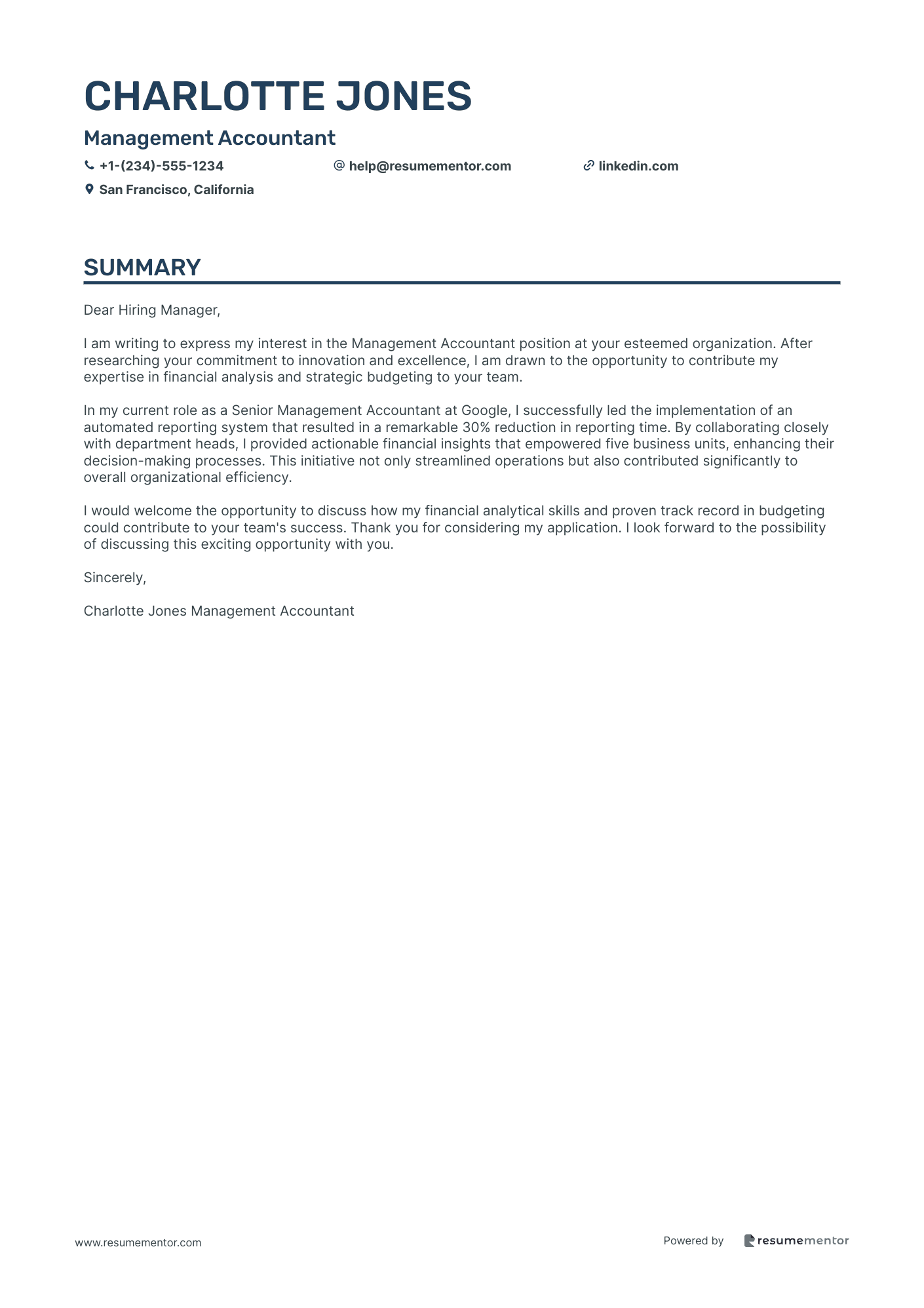 Management Accountant