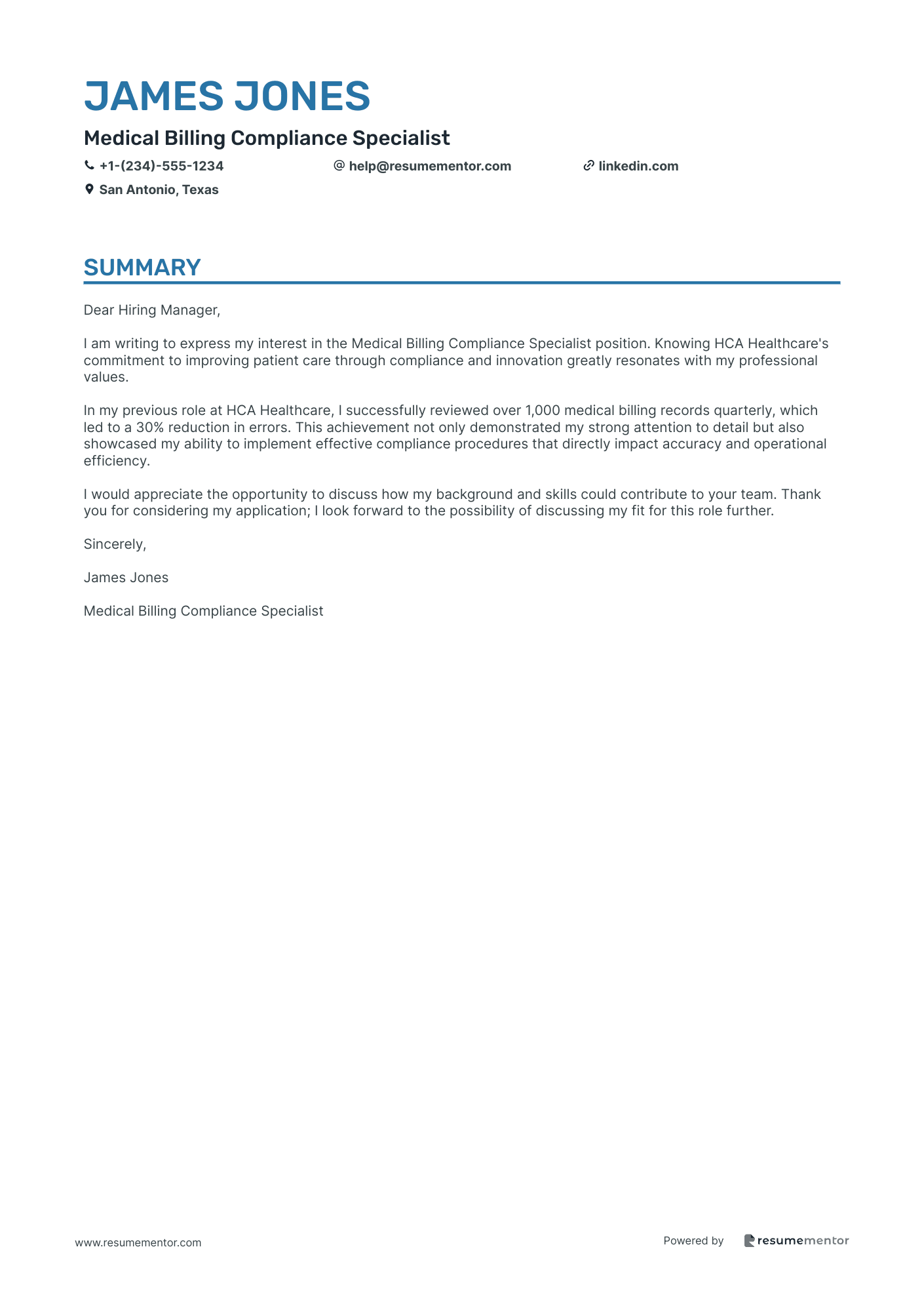 Medical Billing Compliance Specialist