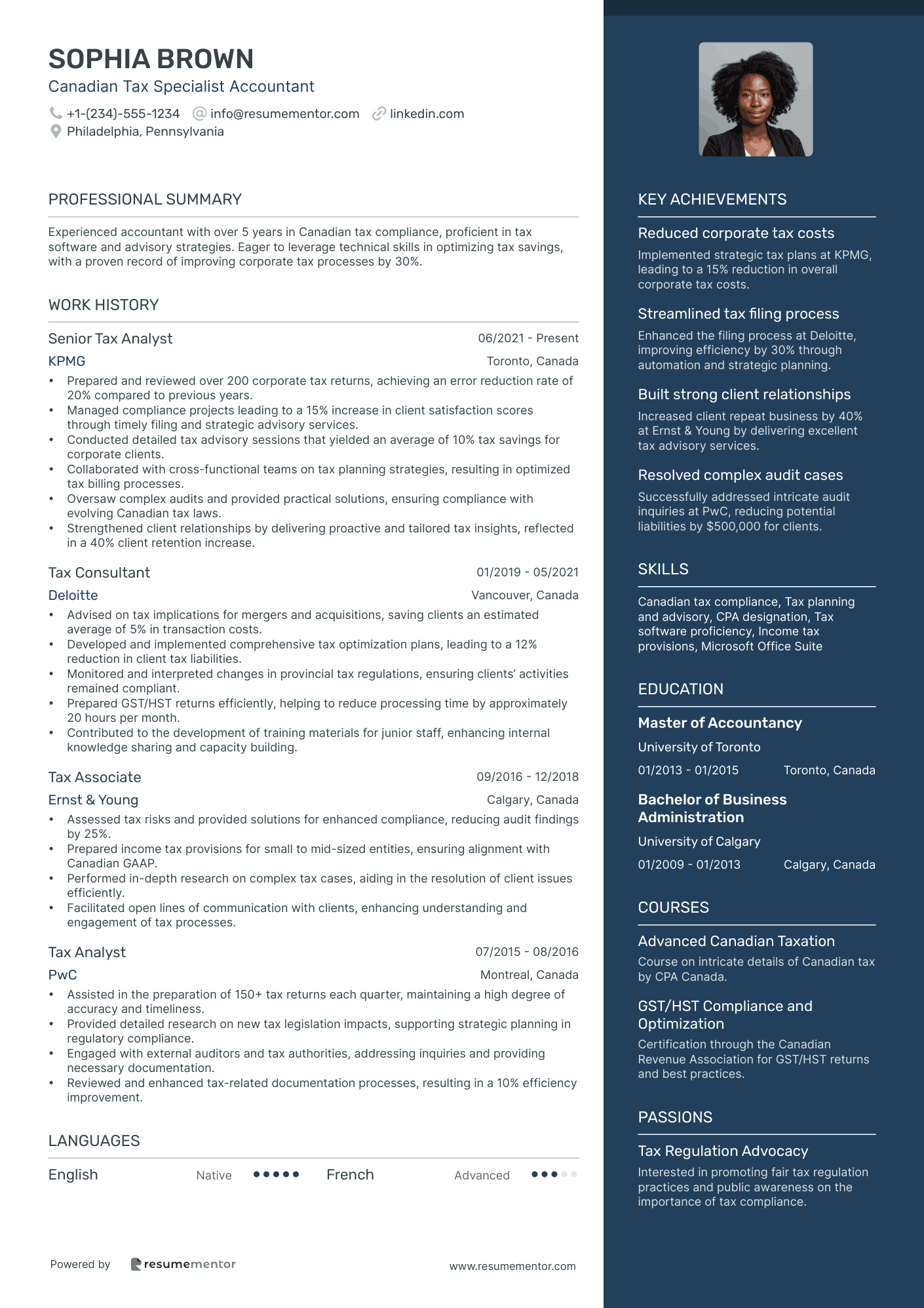Canadian Tax Specialist Accountant