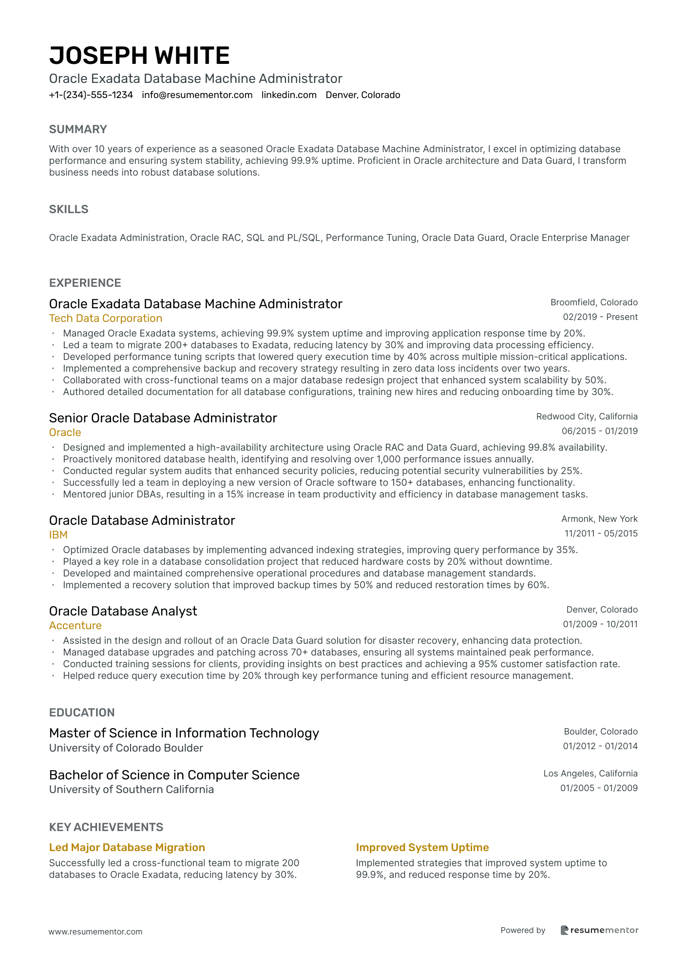 Oracle Exadata Database Machine Administrator