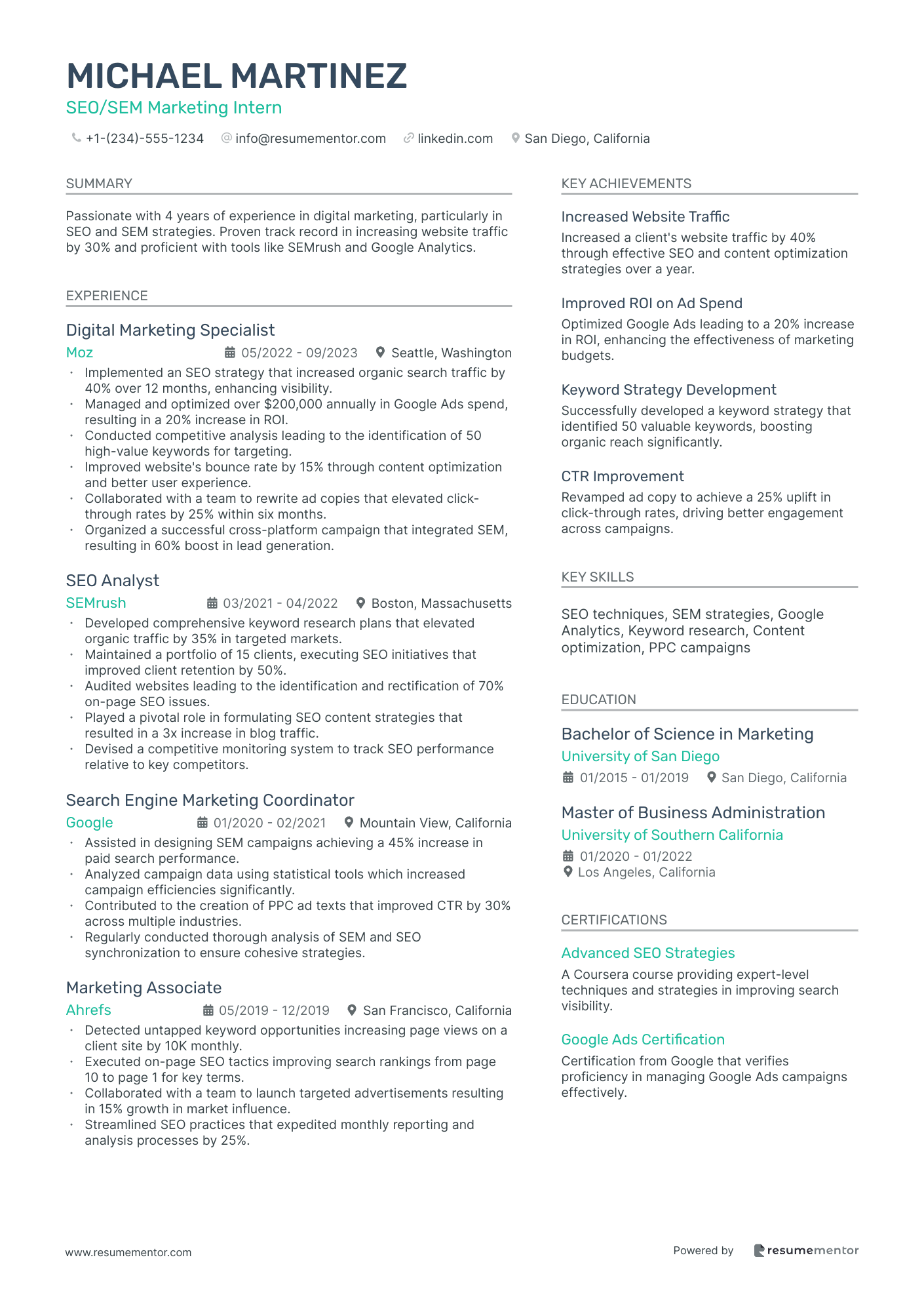 SEO/SEM Marketing Intern