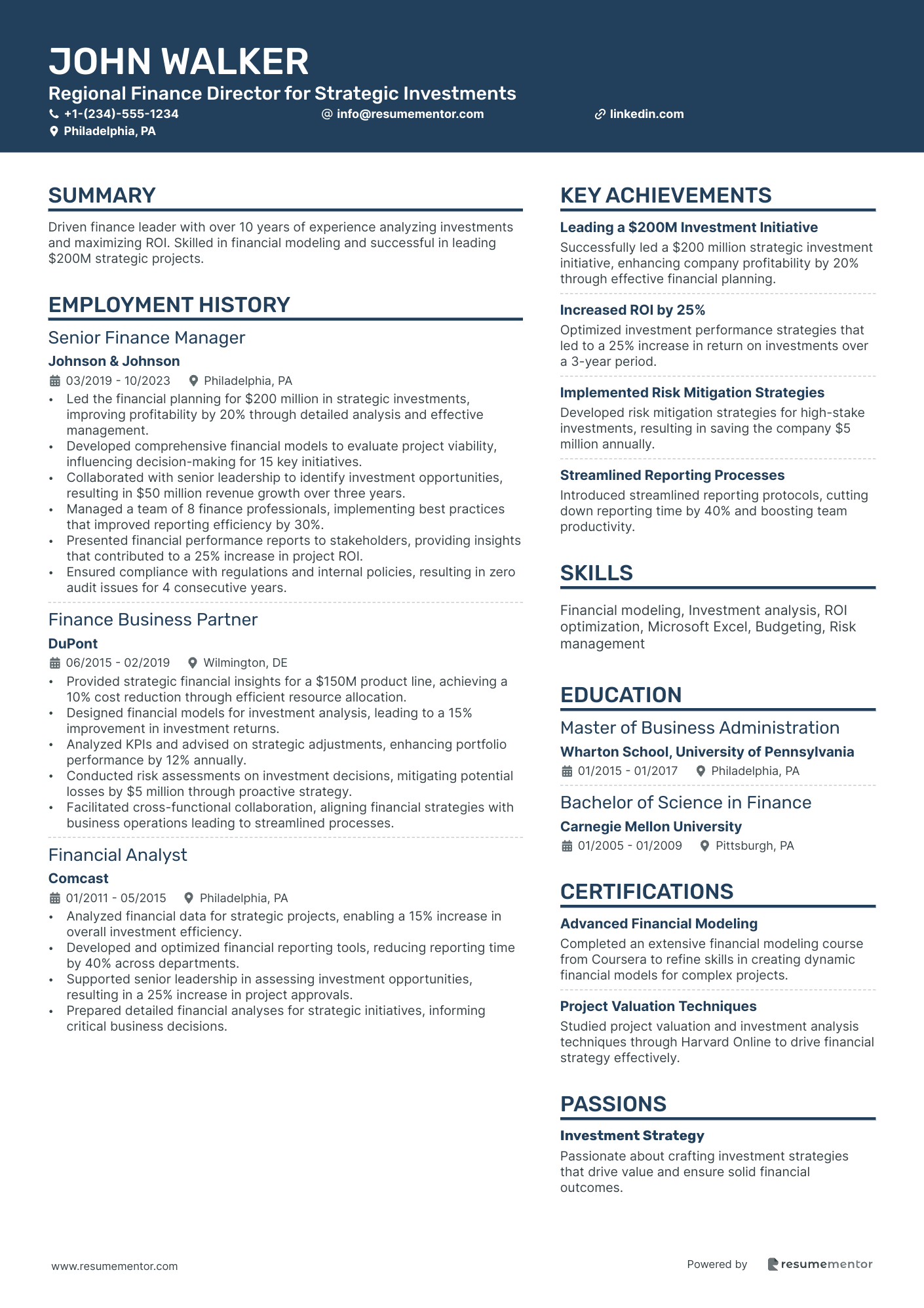 Regional Finance Director for Strategic Investments