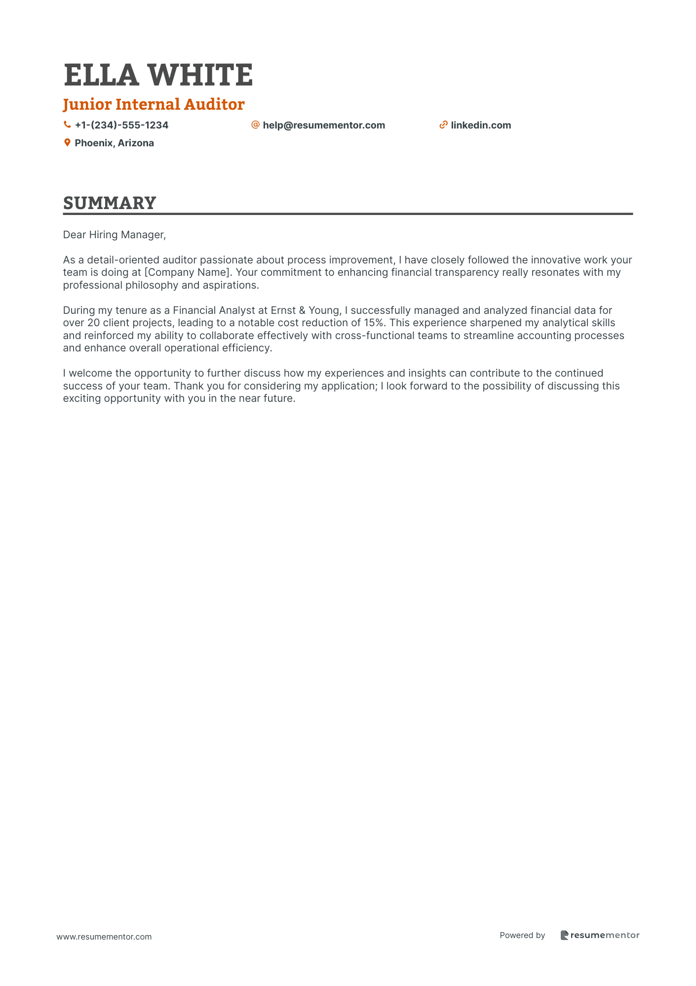 Junior Internal Auditor