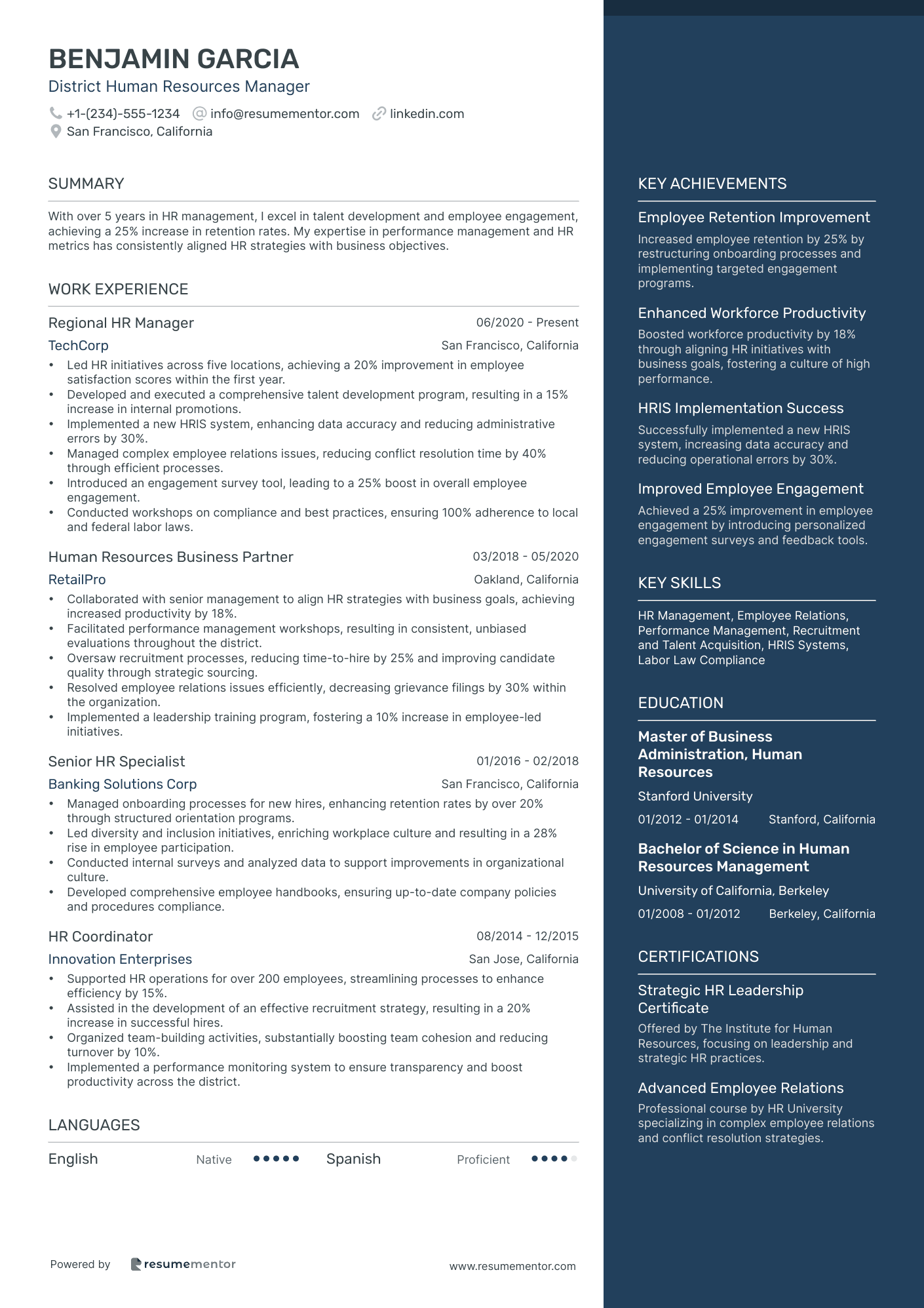 District Human Resources Manager