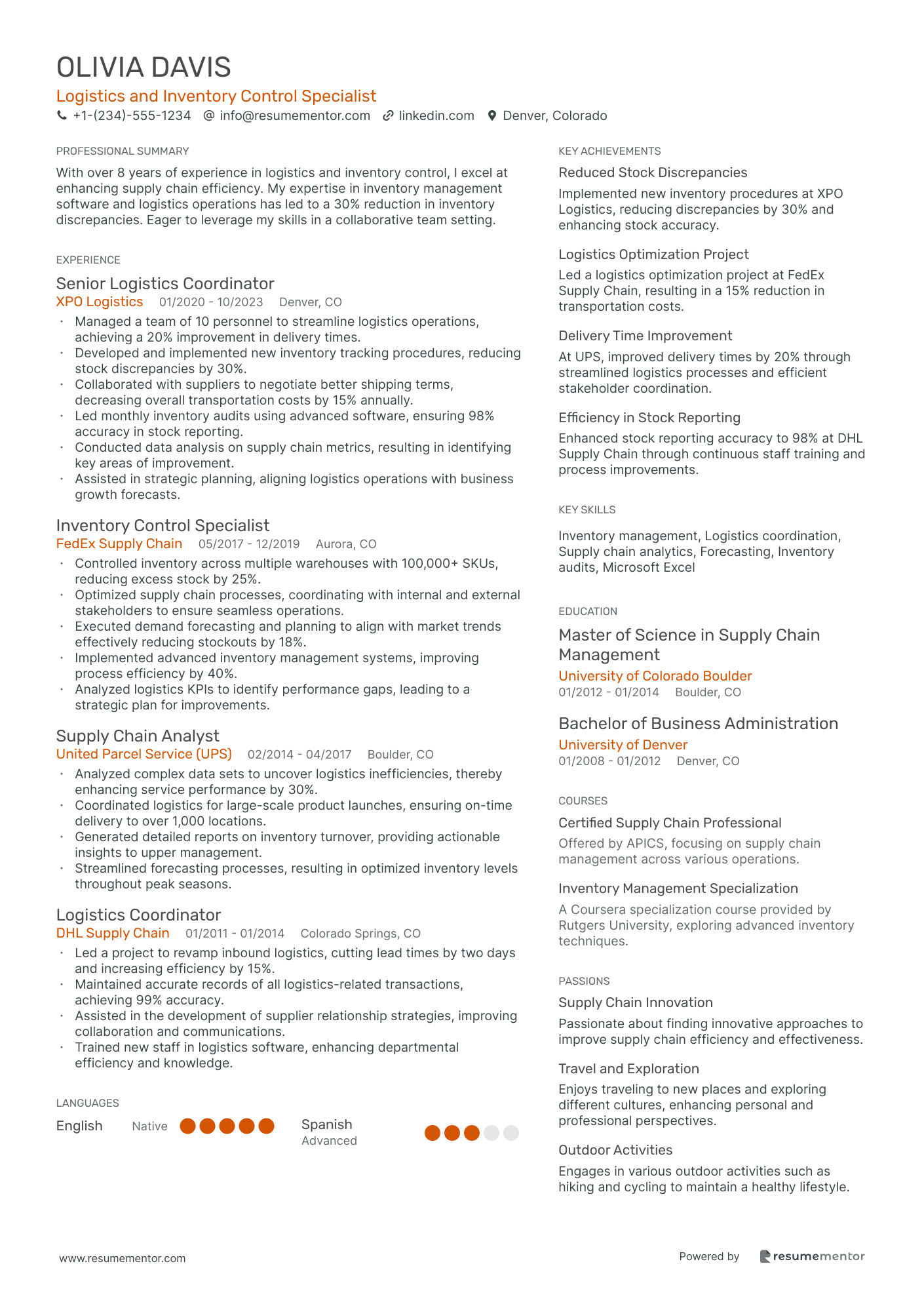 Logistics and Inventory Control Specialist